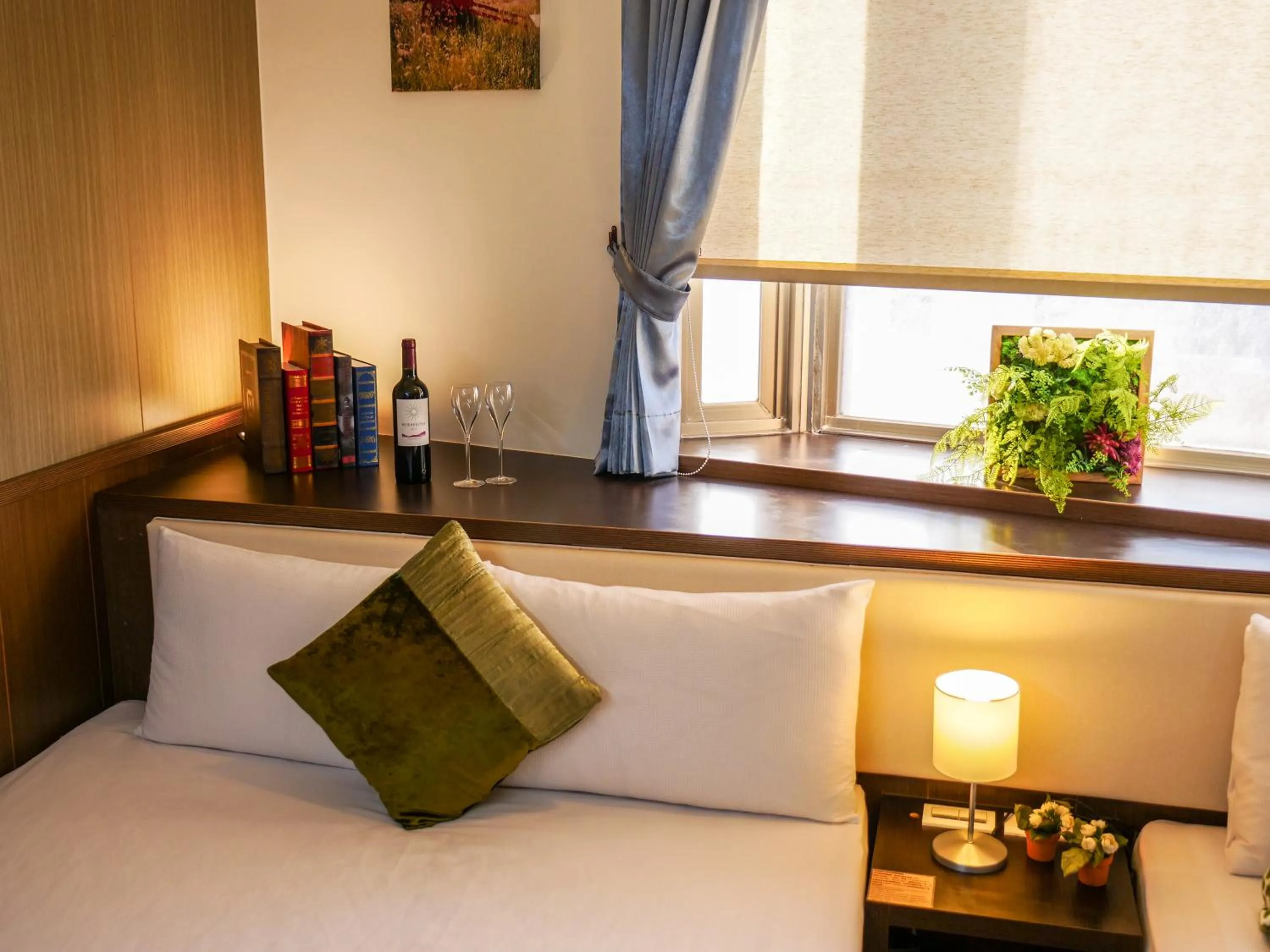 Decorative detail, Bed in MF Hotel, penghu