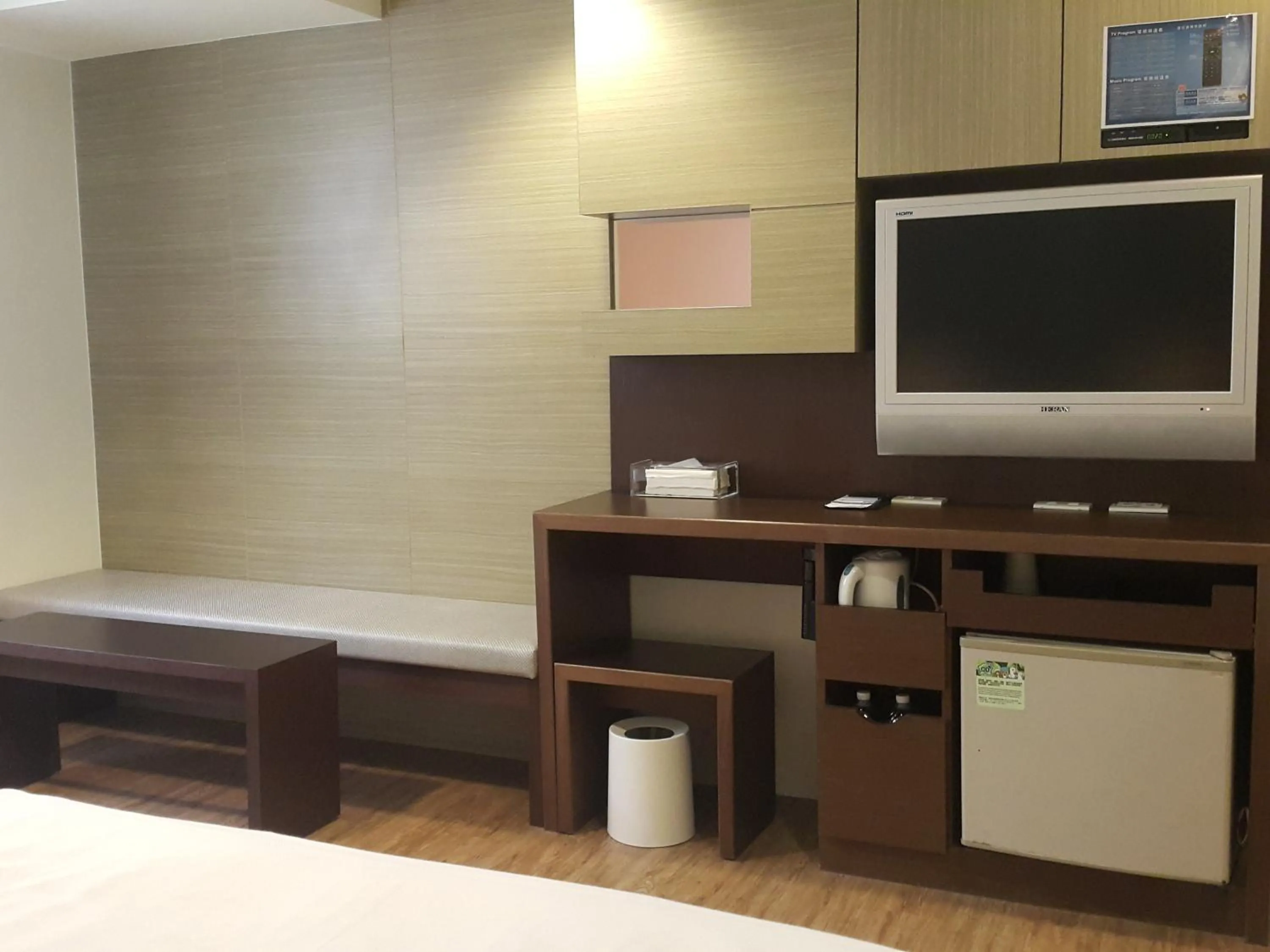 Decorative detail, Bed in MF Hotel, penghu