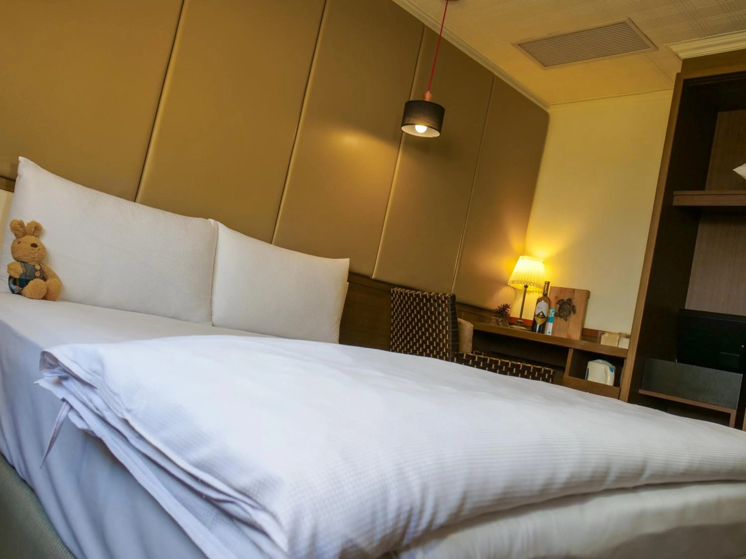 Decorative detail, Bed in MF Hotel, penghu