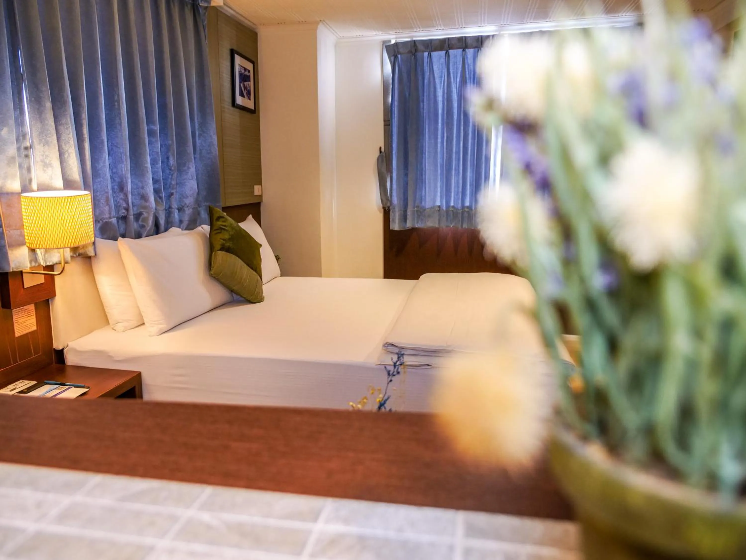 Decorative detail, Bed in MF Hotel, penghu