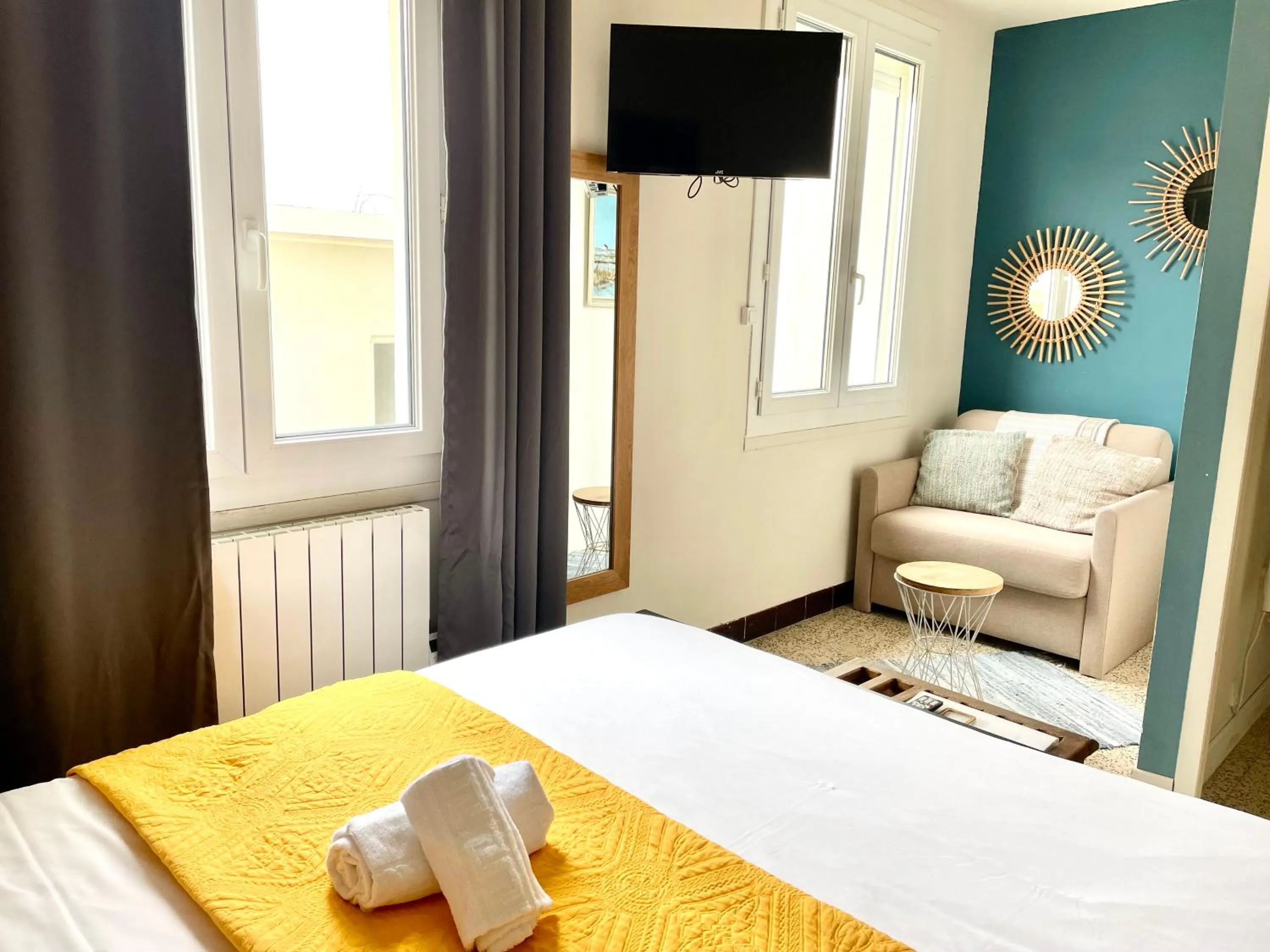 Bed in Hôtel Restaurant Gédéon