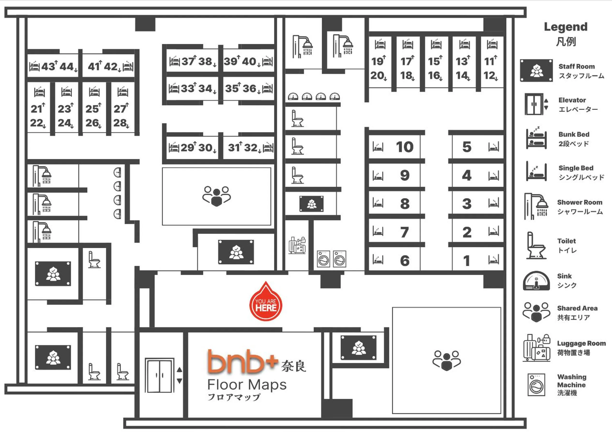 Floor plan in bnbplus Sarasa Nara