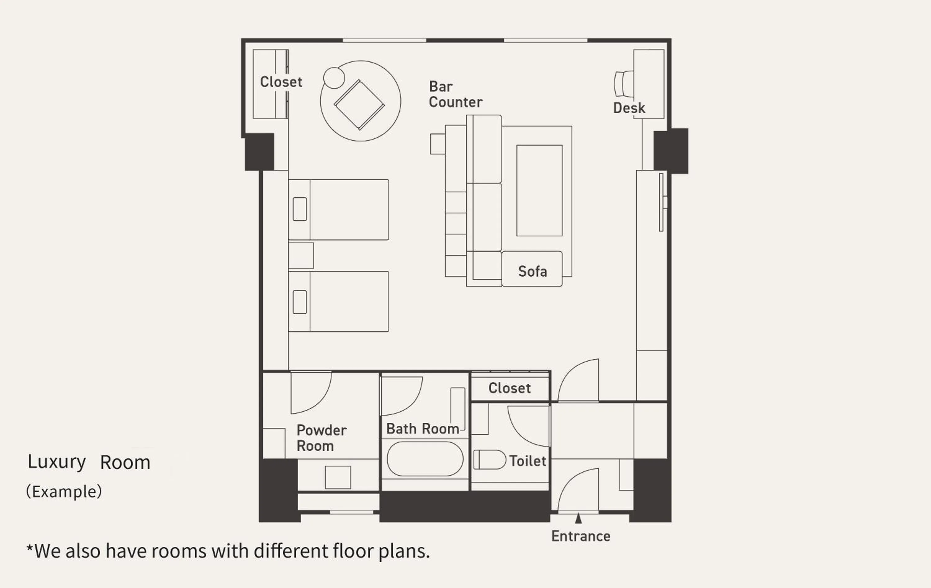 Floor plan in Higashikawa Asahidake Onsen Hotel Bear Monte
