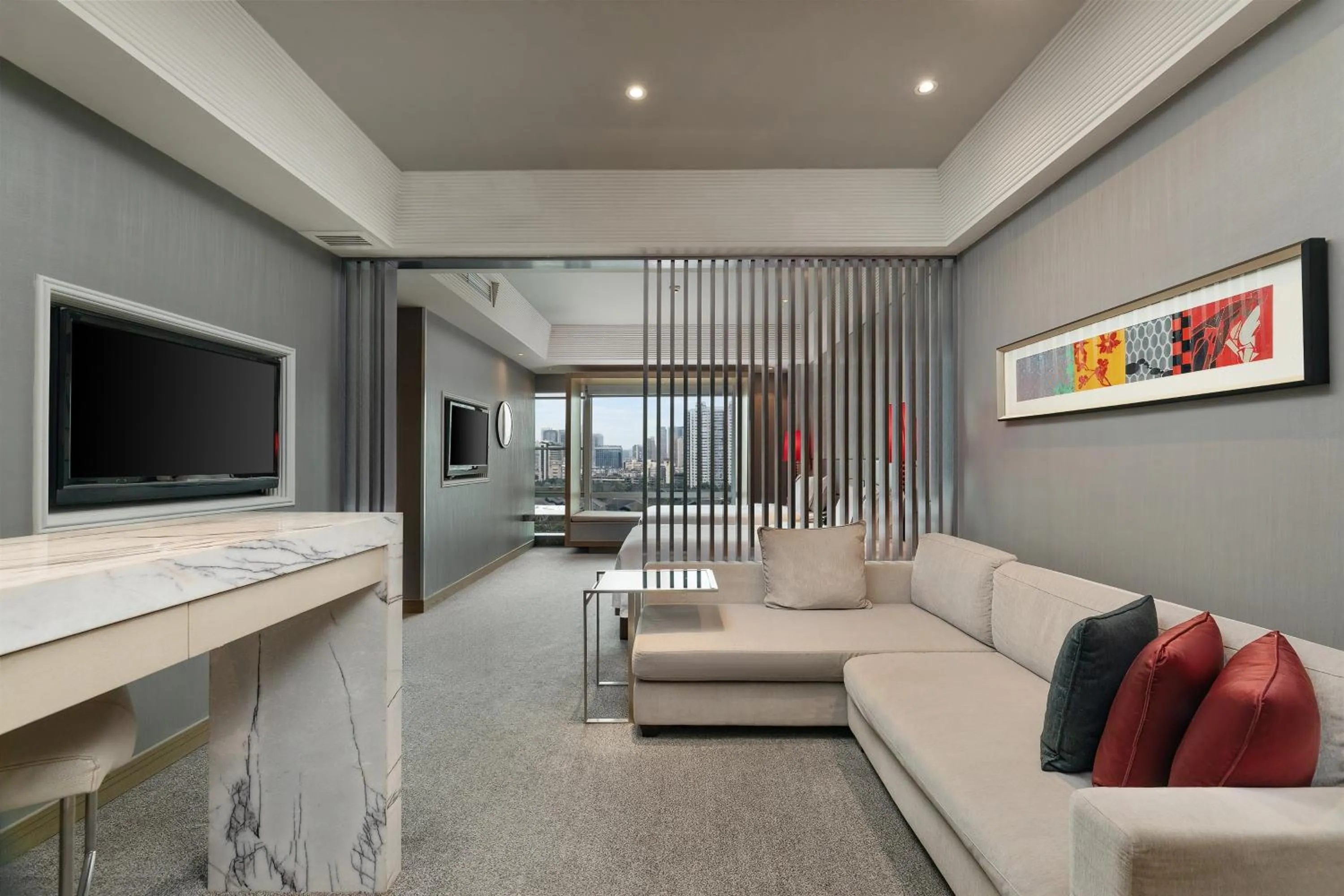 Living room in Rhombus Park Aura Chengdu Hotel