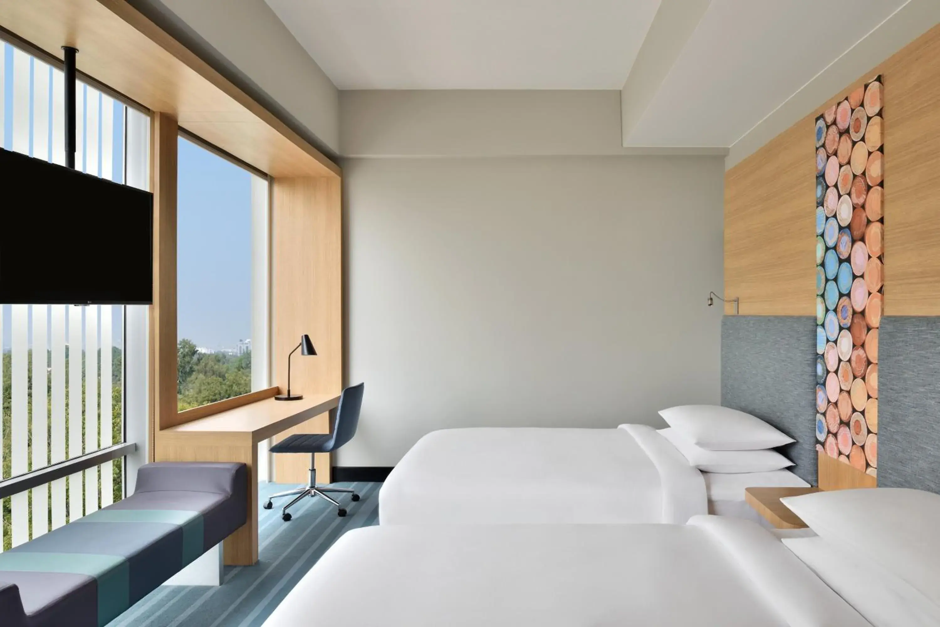 2 Twin/Single Beds, City View, Aloft Room: 20% discount on F&B and SPA - single occupancy in Aloft by Marriott New Delhi Aerocity 2 Twin/Single Beds, City View, Aloft Room: 20% discount on F&B and SPA - single occupancy in Aloft by Marriott New Delhi Aerocity