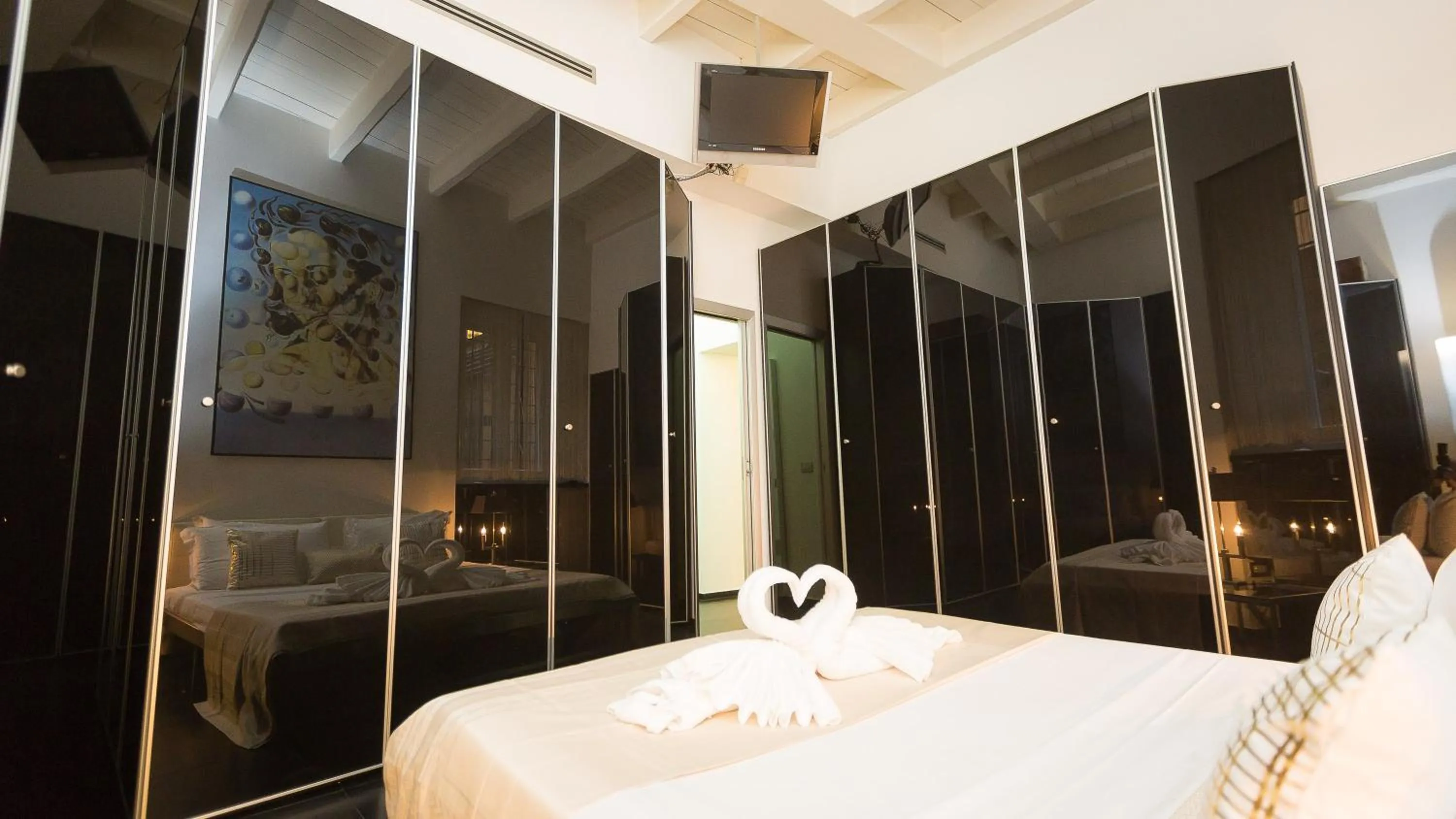 Bedroom, Bed in Rental in Rome Cosmopolitan hi-tech