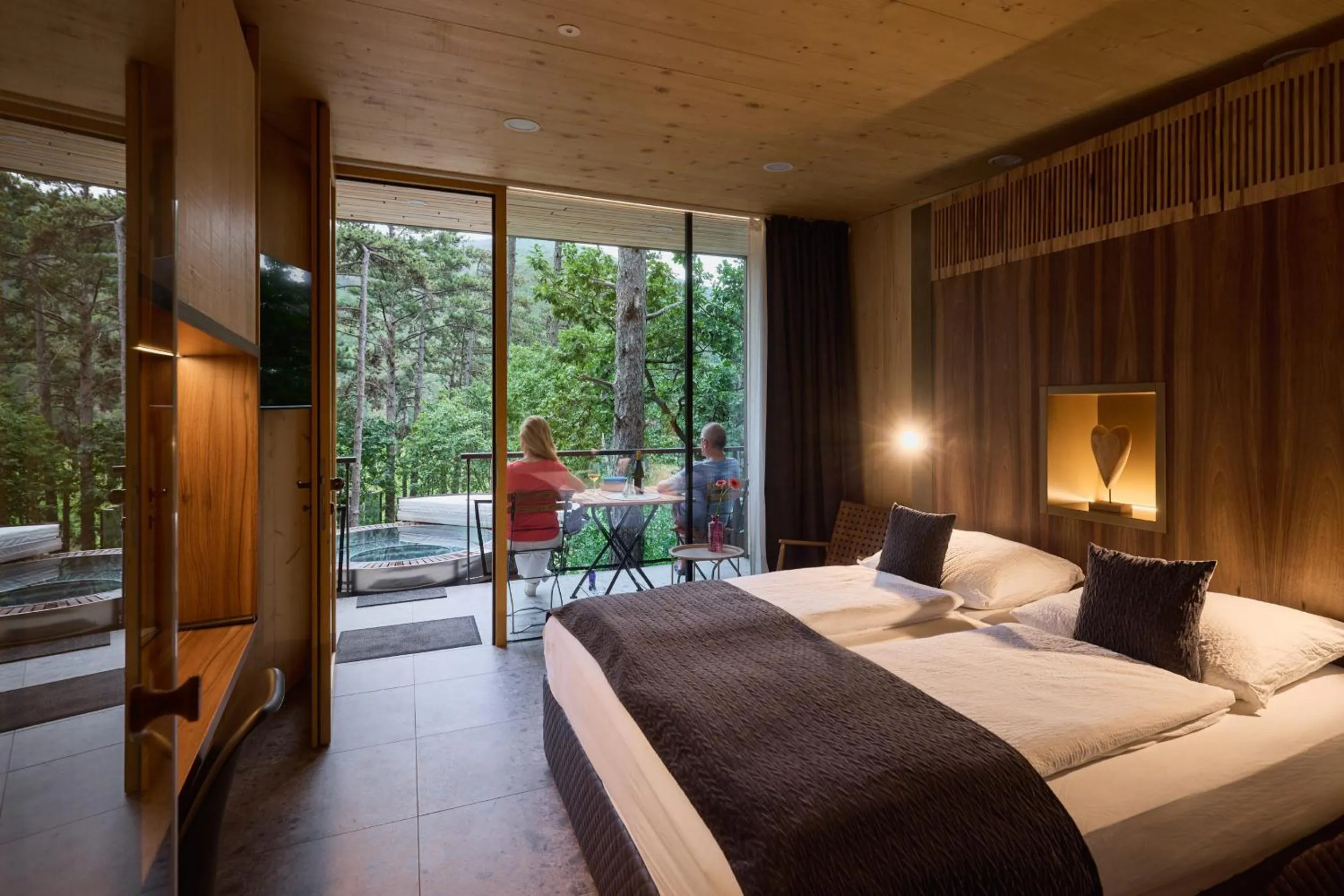 View (from property/room), Bed in Theodosius Forest Village - Glamping in Vipava valley