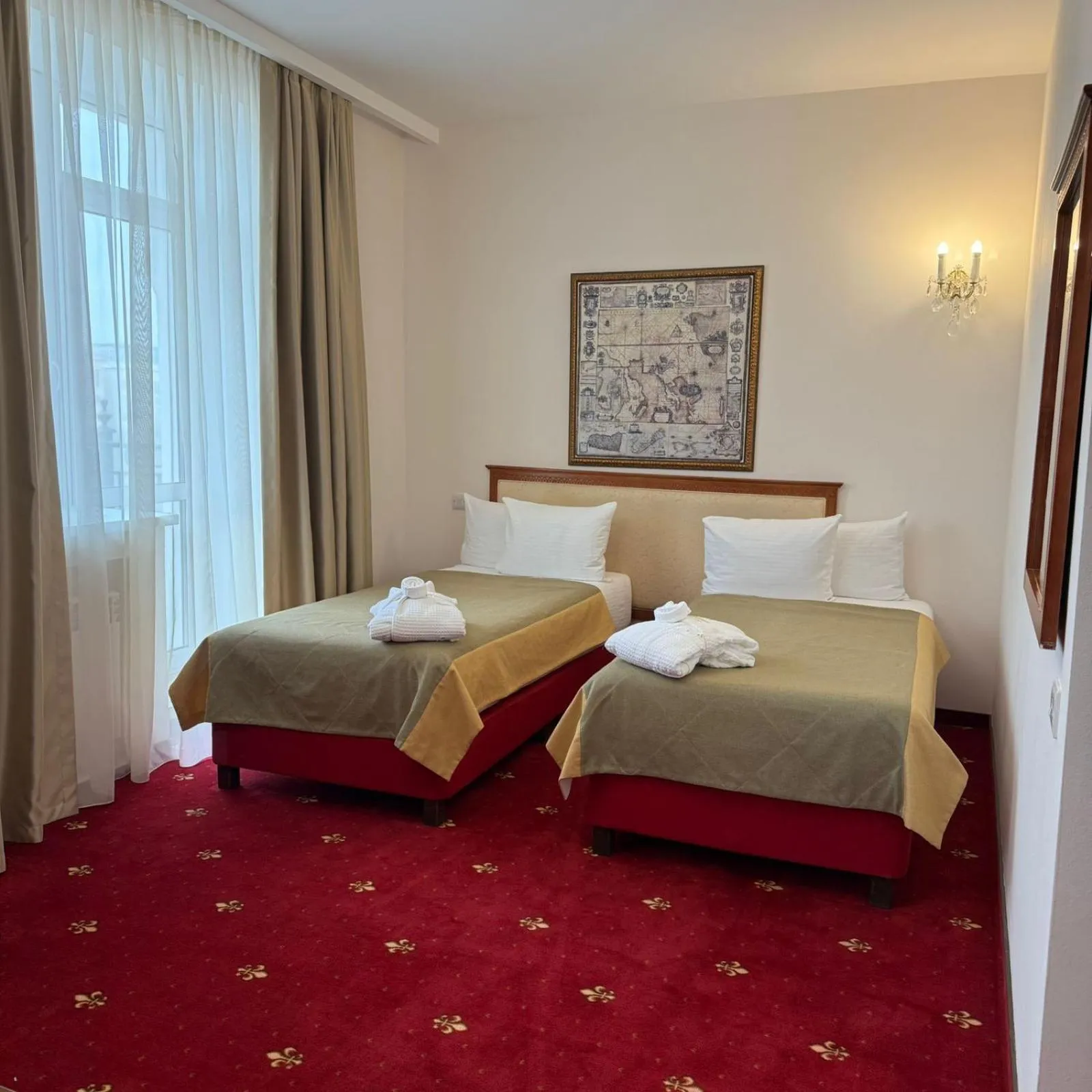 Bed in Atyrau Dastan Hotel