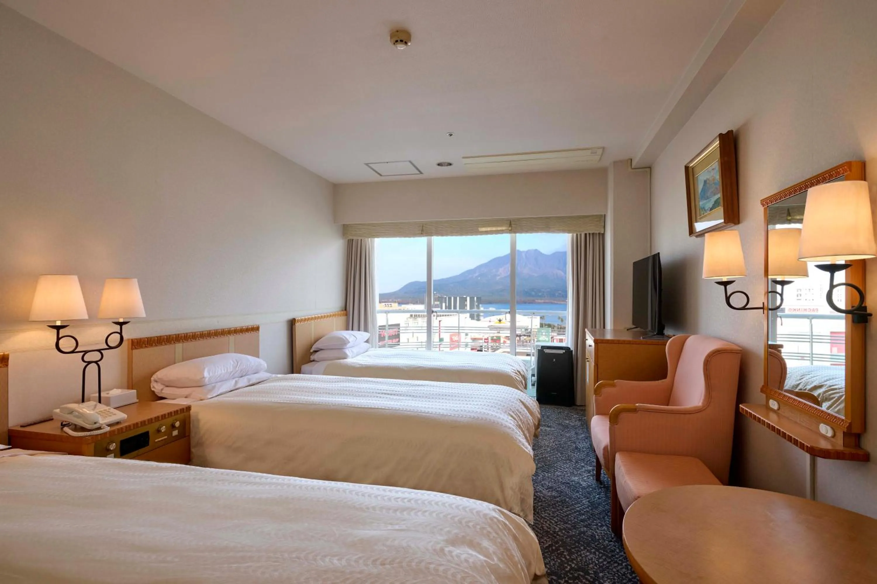 Bed in Kagoshima Sun Royal Hotel