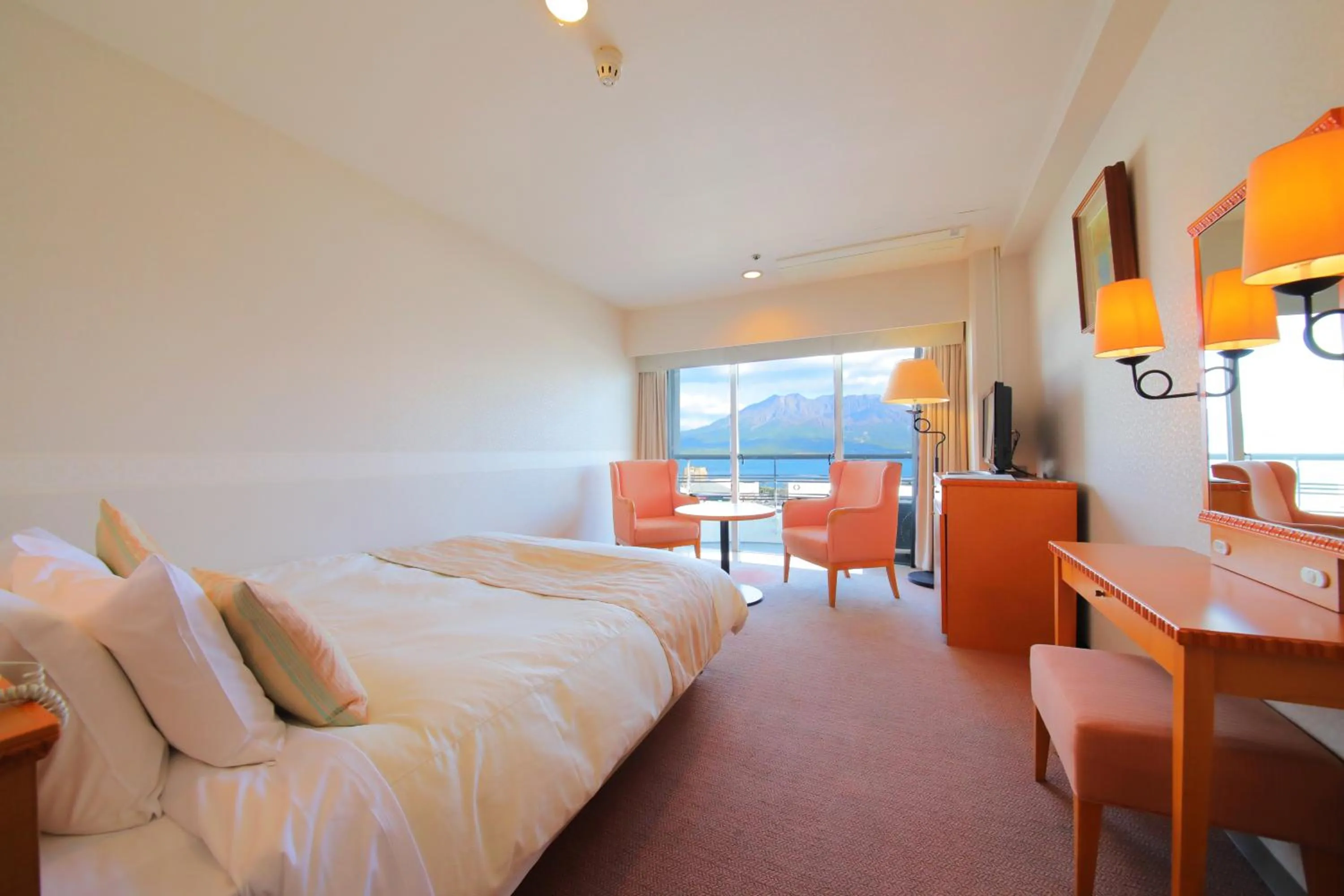 Double Room with Sakurajima View - single occupancy - Non-Smoking  in Kagoshima Sun Royal Hotel