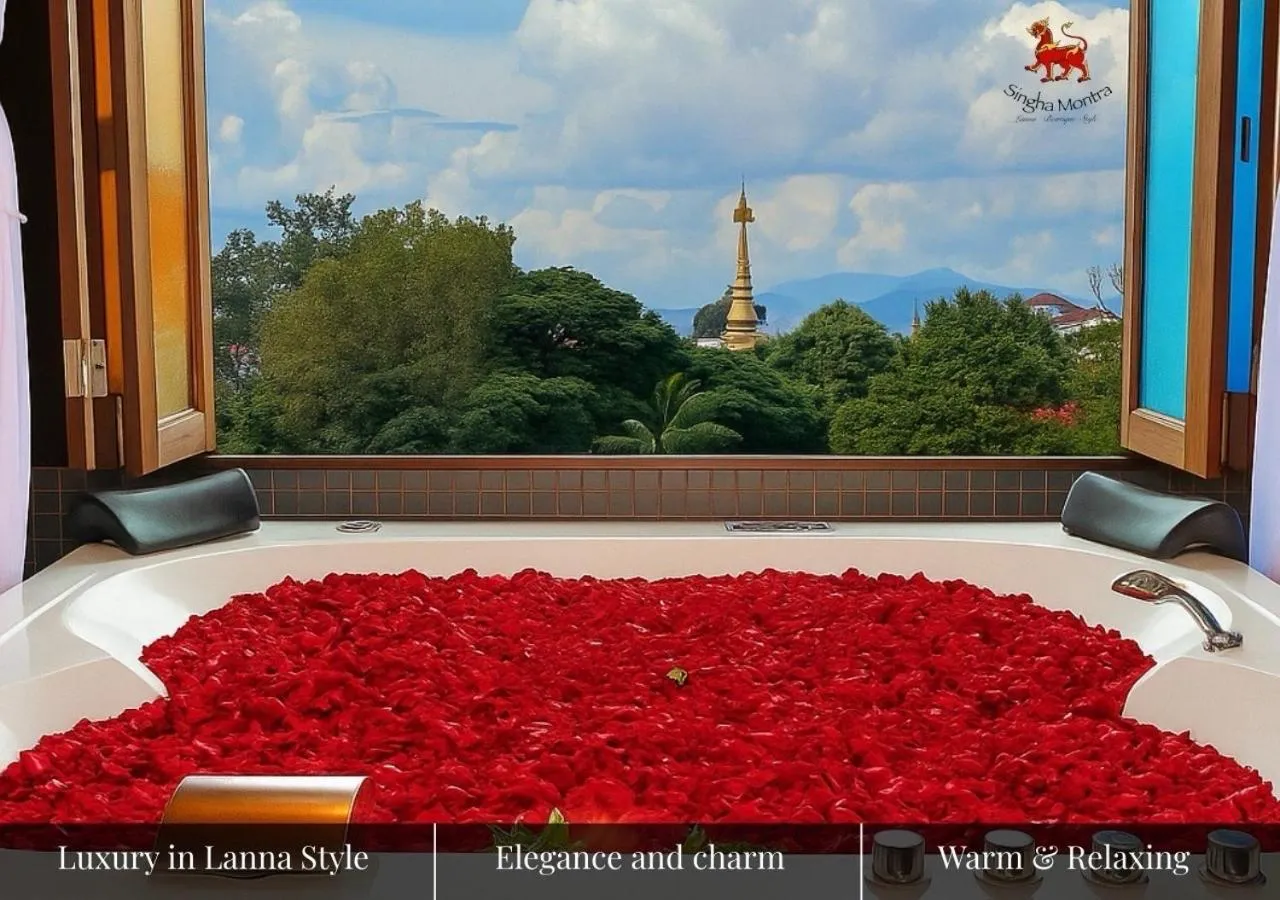 Honeymoon Nakara Suite with Balcony (Included Sparkling wine 1 Btl, Rose Petals, 1 time Afternoon Tea) in Singha Montra Lanna Boutique Style Hotel