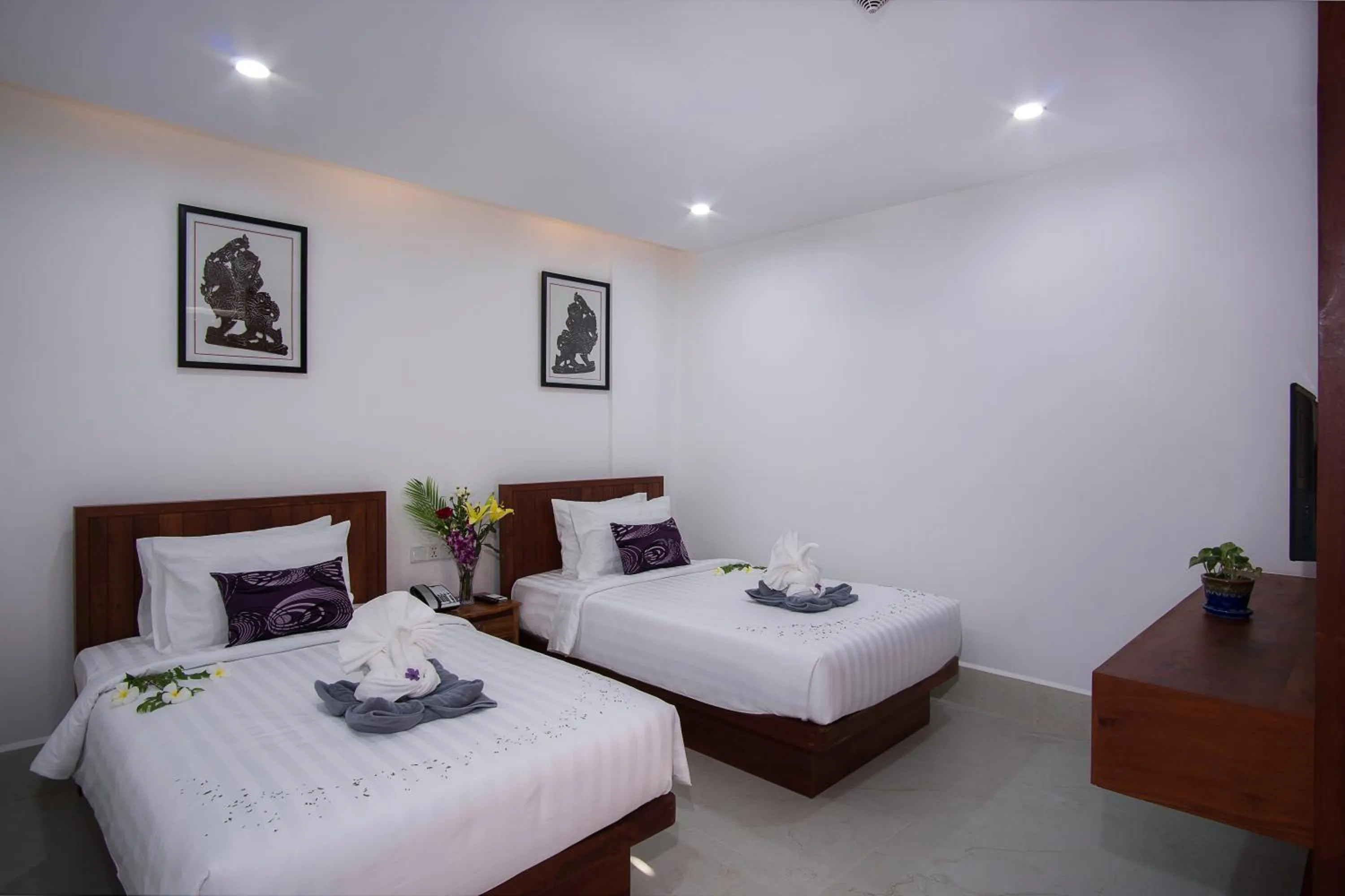 Bed in Angkor City View Hotel