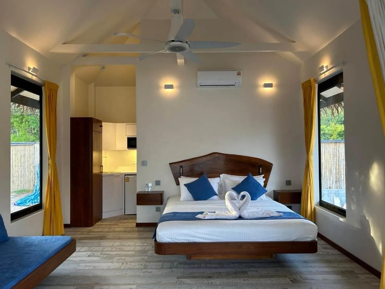 Bed in Absolute Beachfront Resort