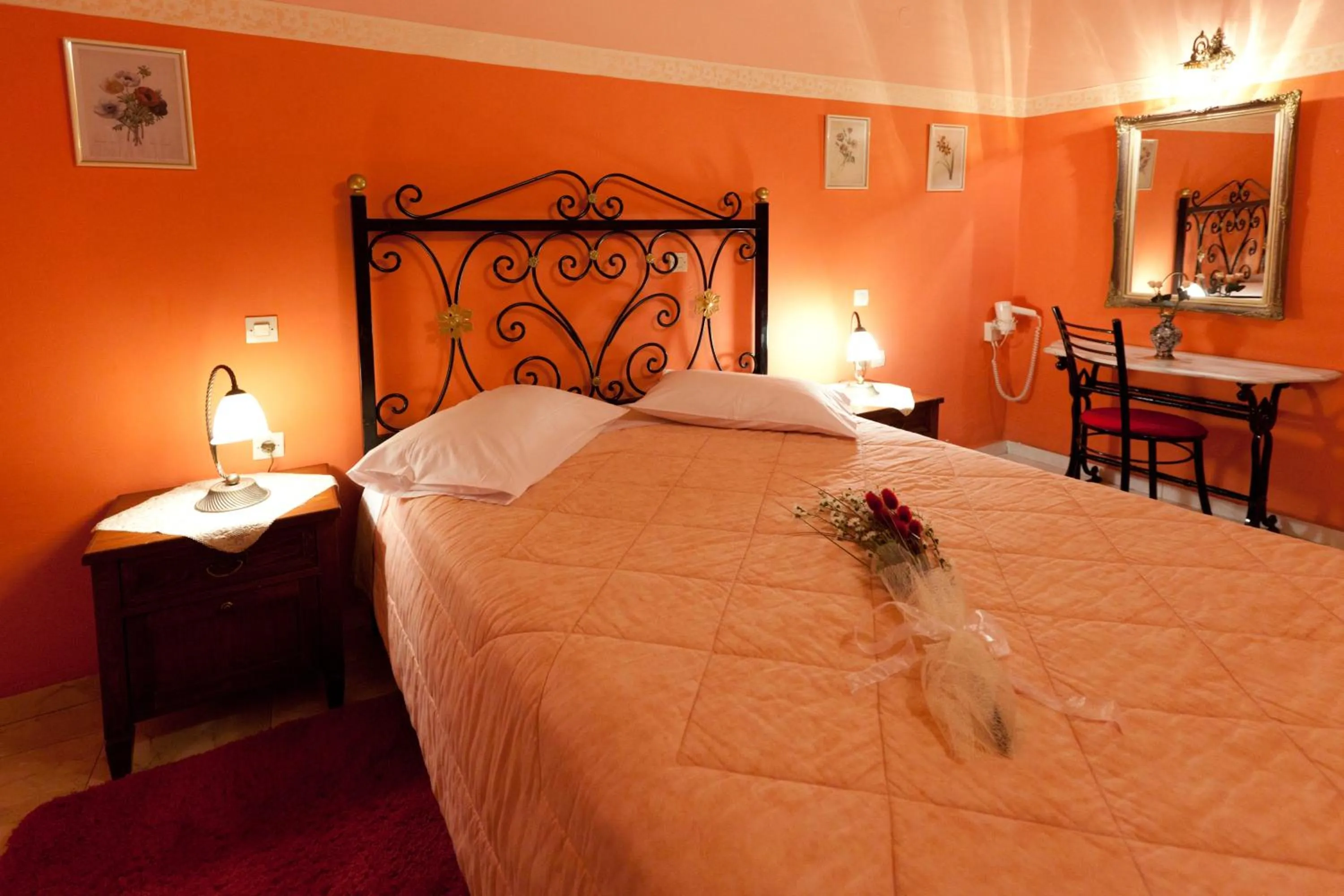 Bathroom, Bed in Pension Eleni