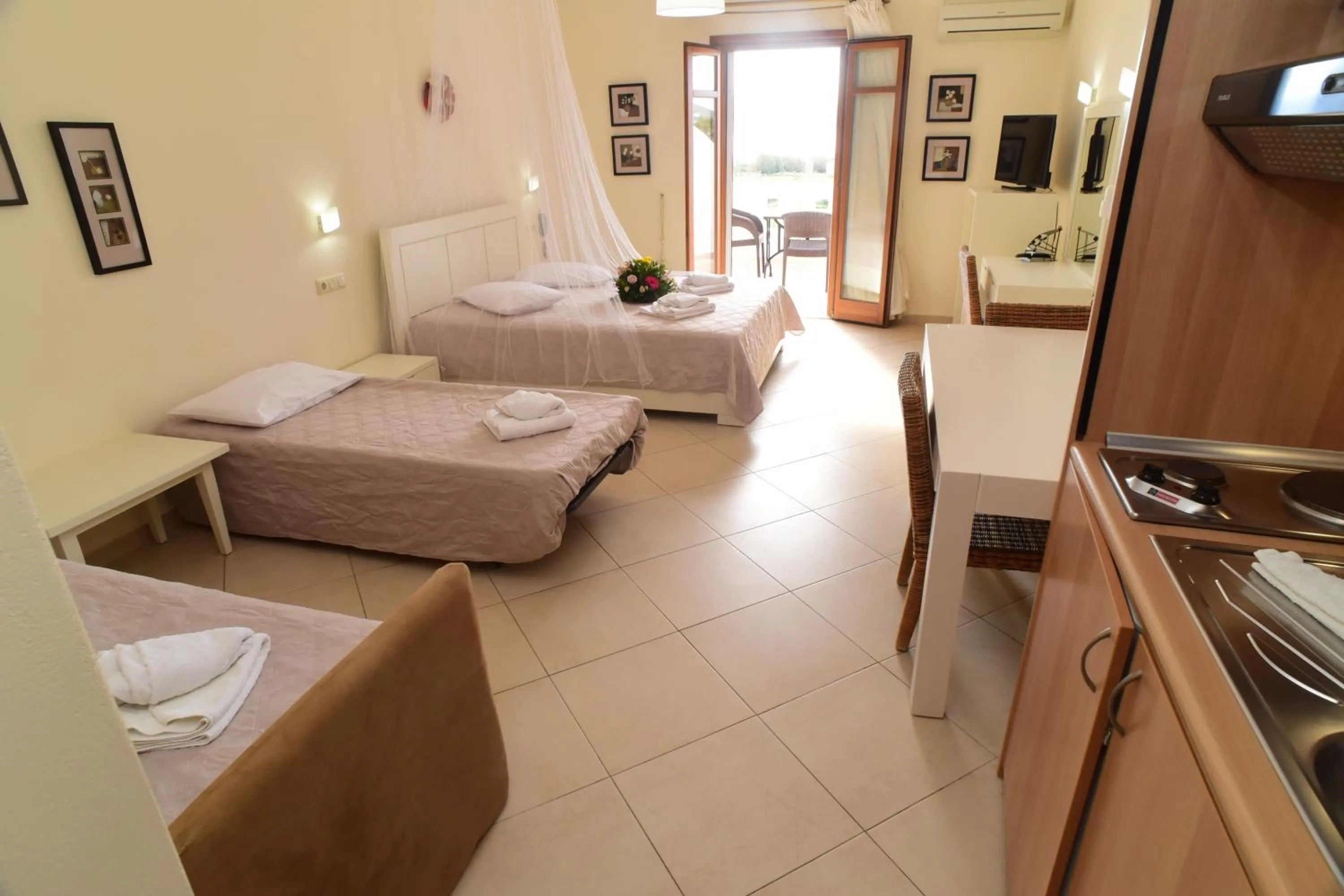 Bed in Margaritari Hotel