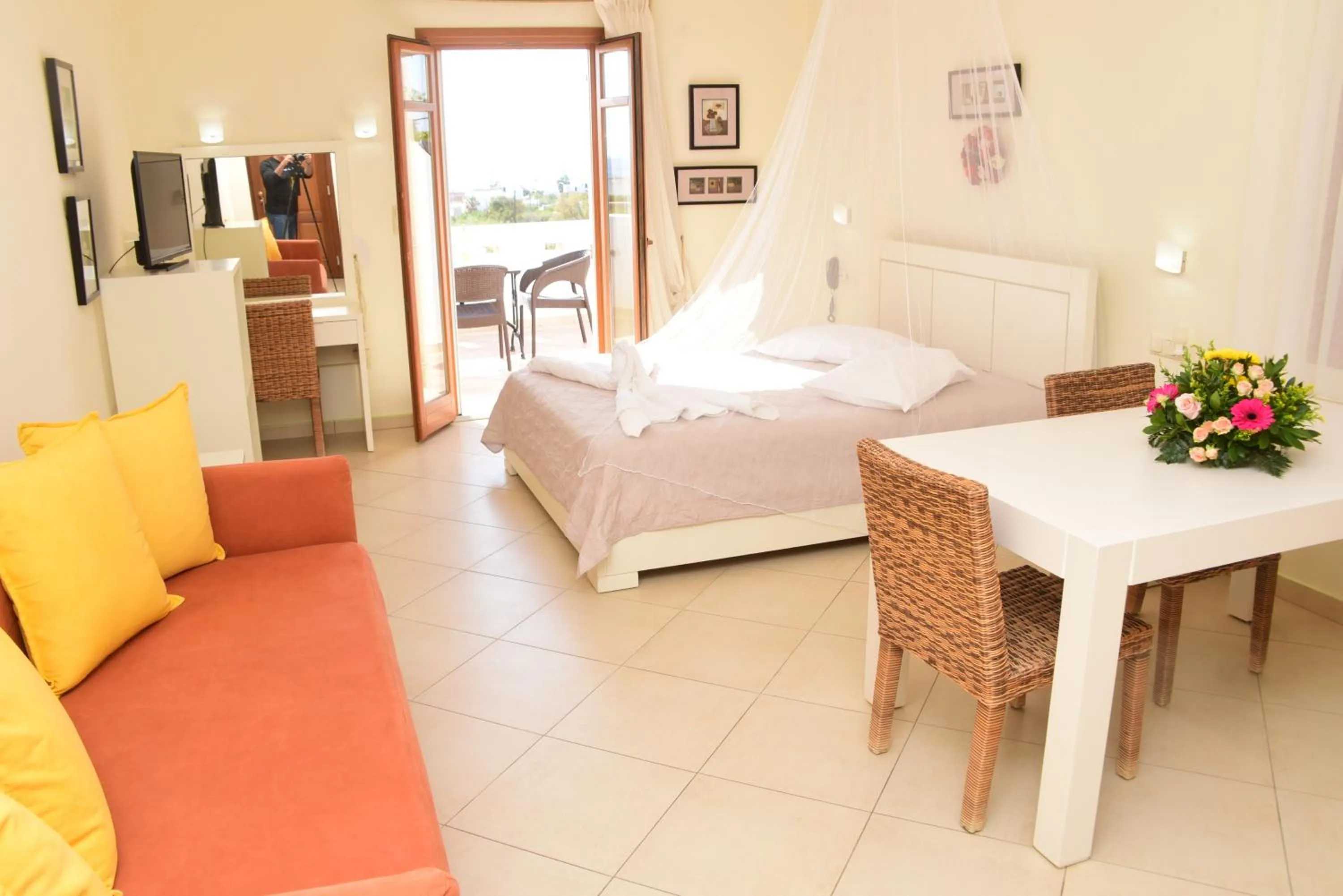 Bed in Margaritari Hotel