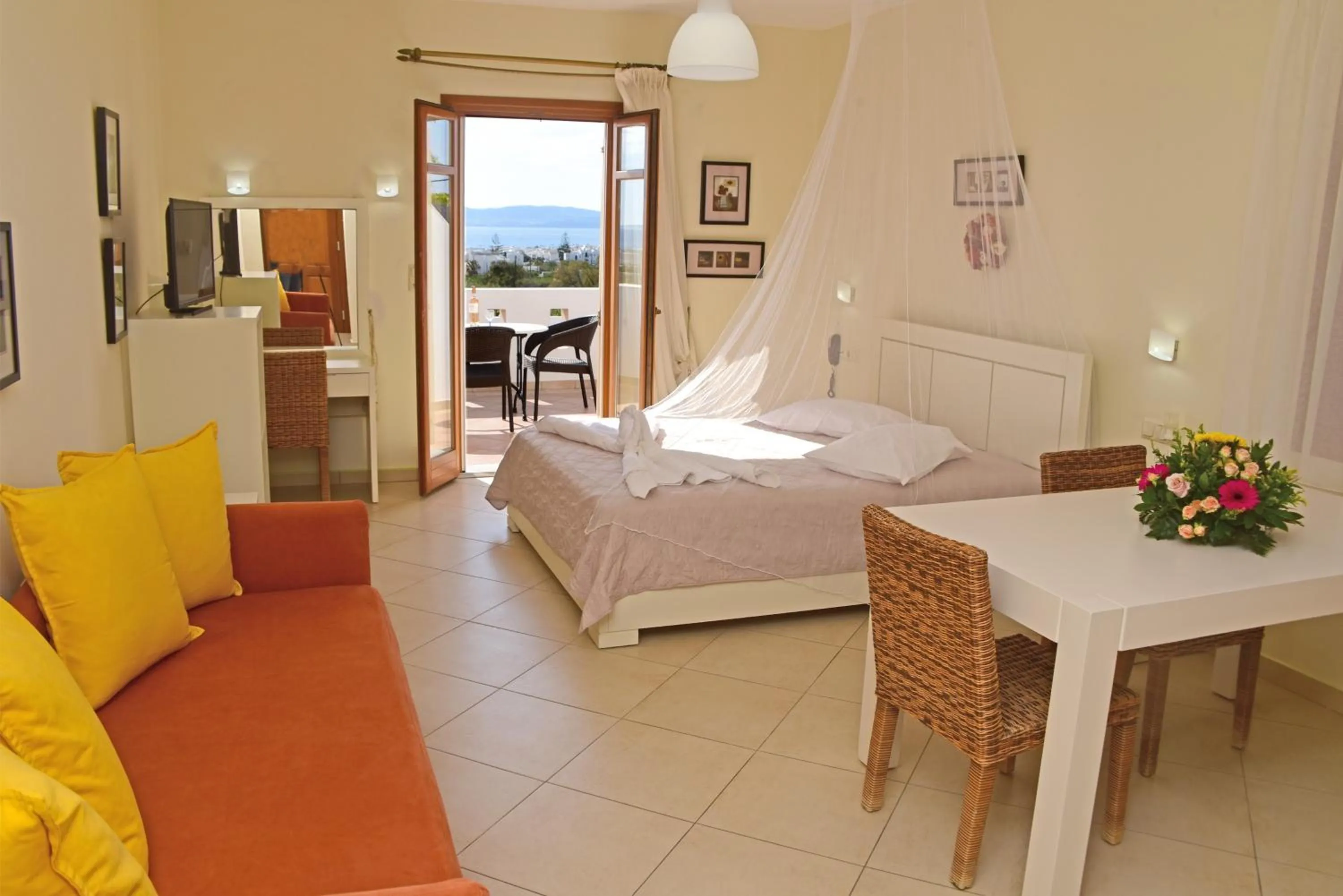 Bed in Margaritari Hotel