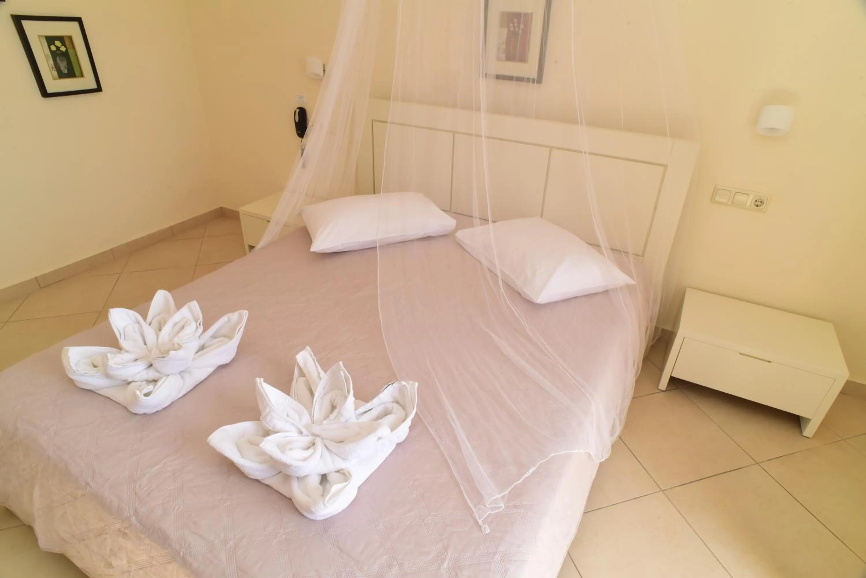 Bed in Margaritari Hotel