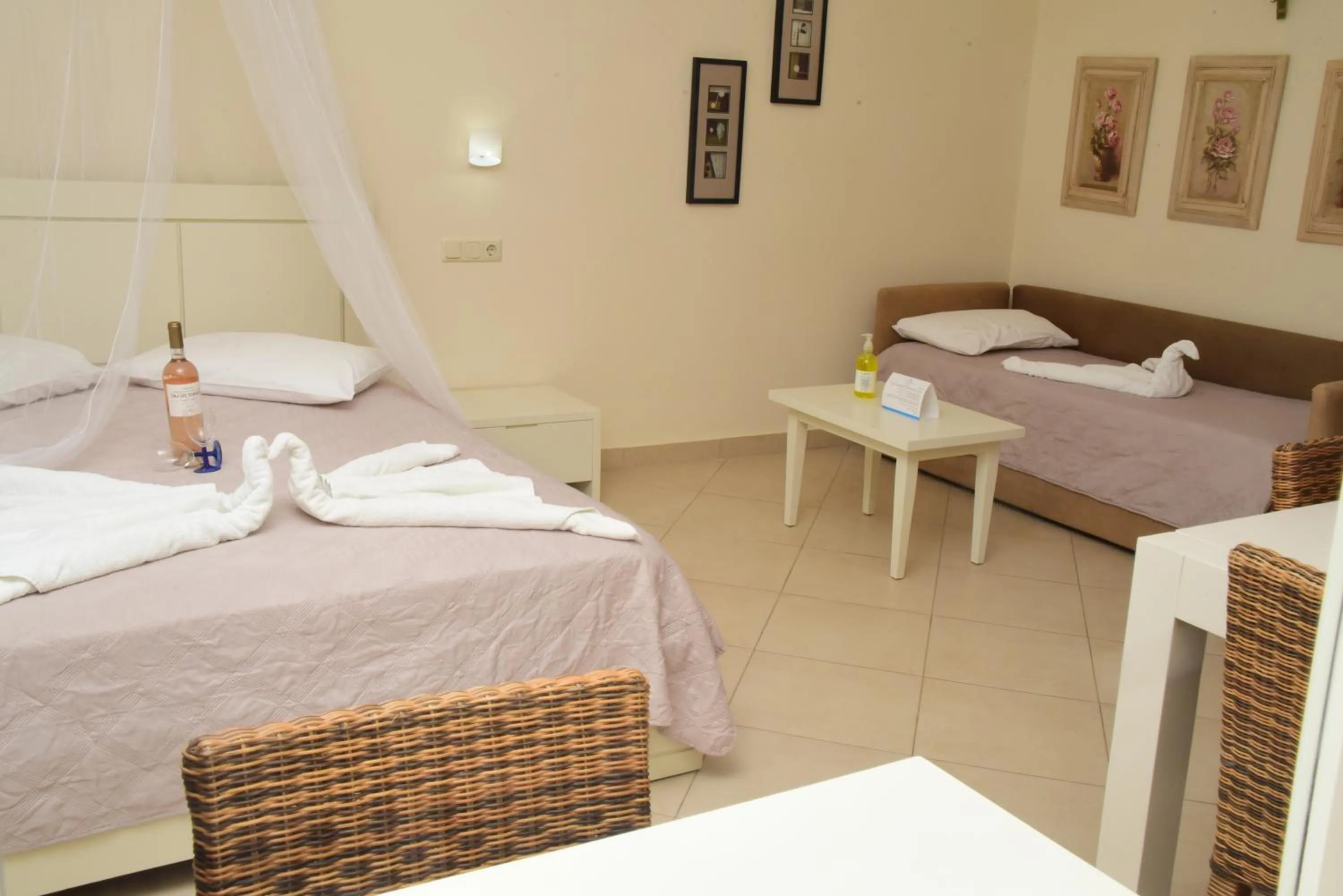 Bed in Margaritari Hotel