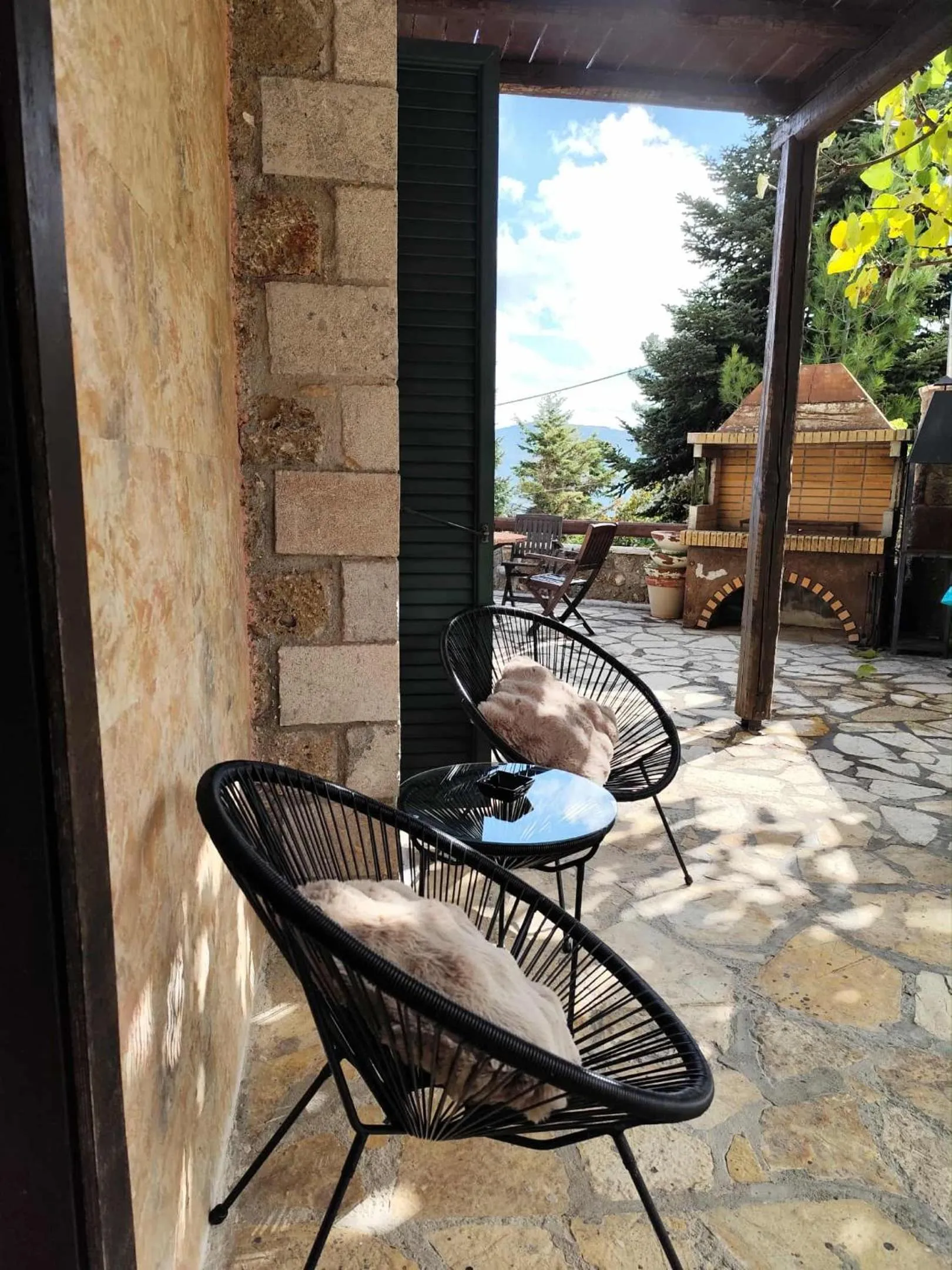 Patio in Vathyskia Guesthouse