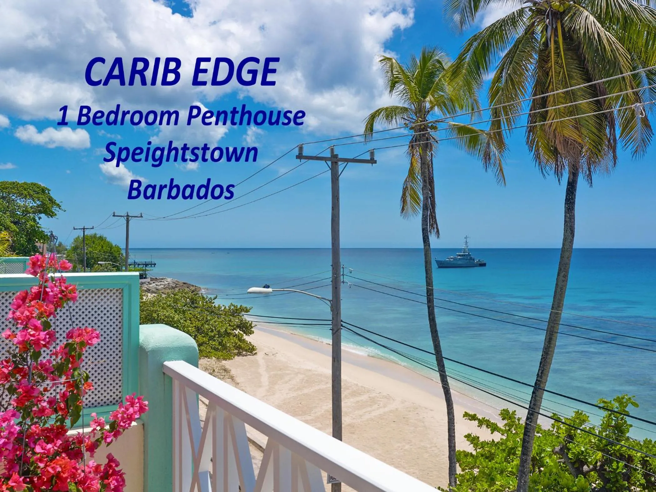 Carib Edge AC beach penthouse, near amenities