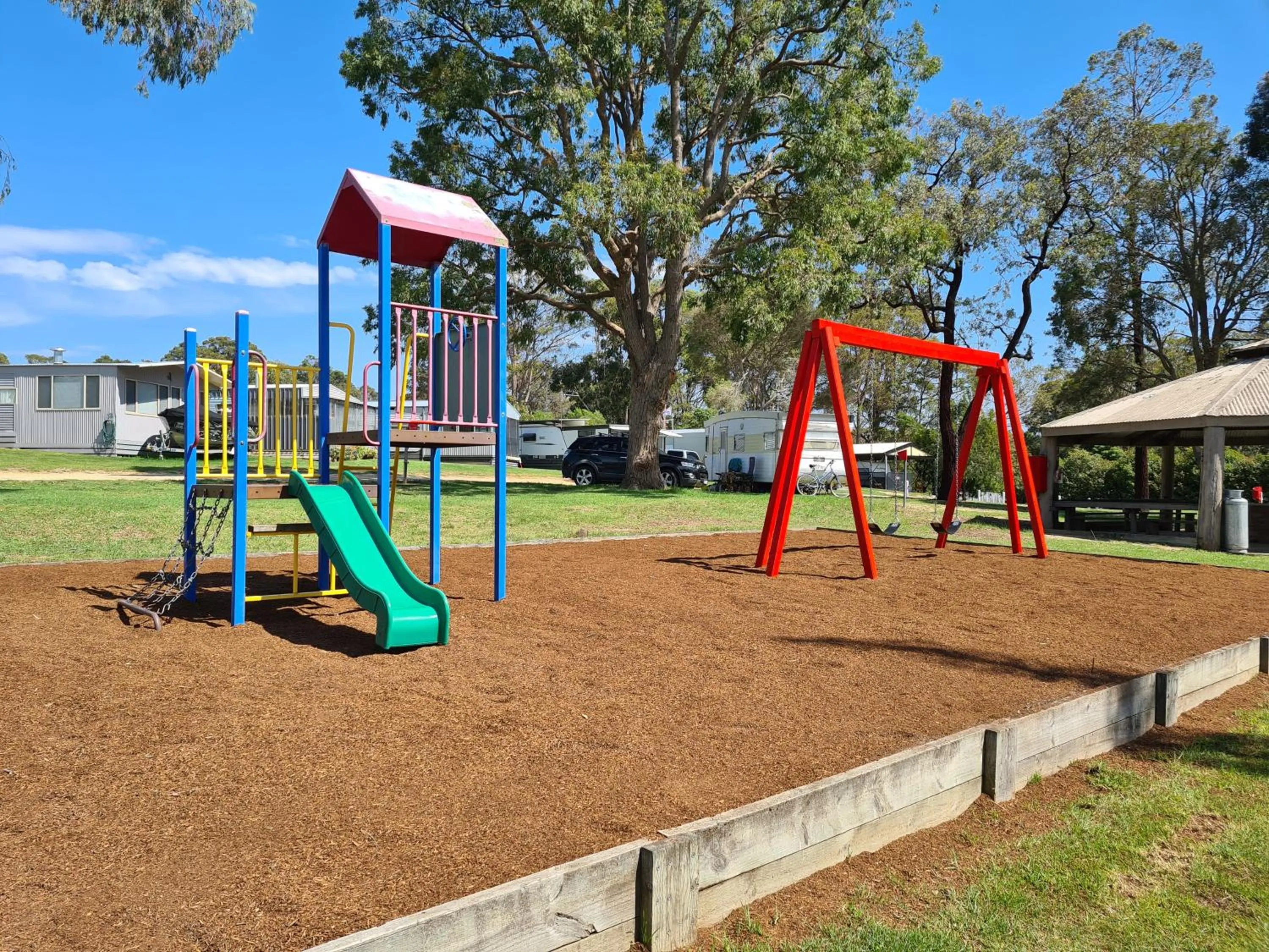 Children play ground in Mallacoota's Shady Gully Caravan Park