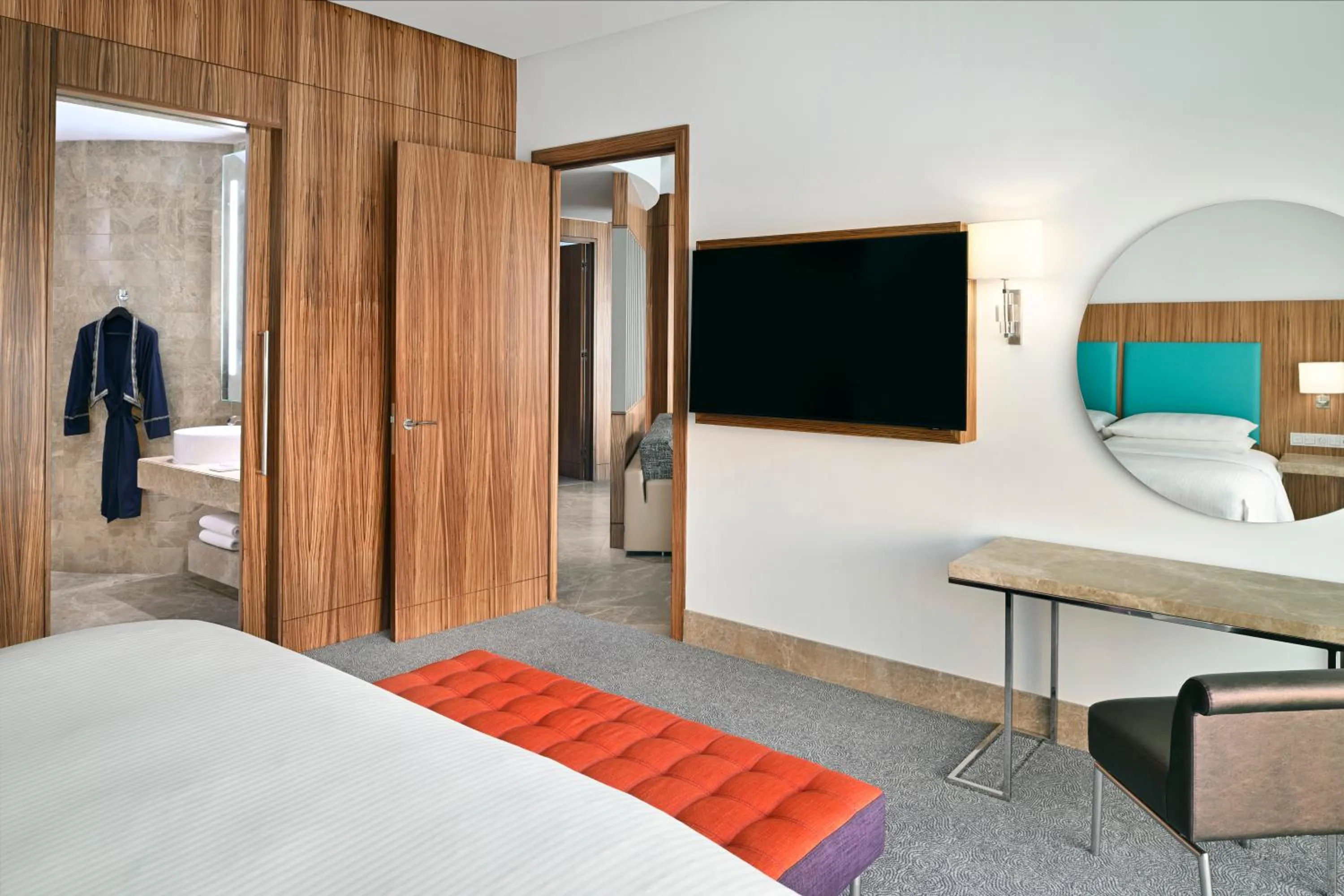 TV and multimedia, Bed in Andaz Capital Gate Abu Dhabi, By Hyatt