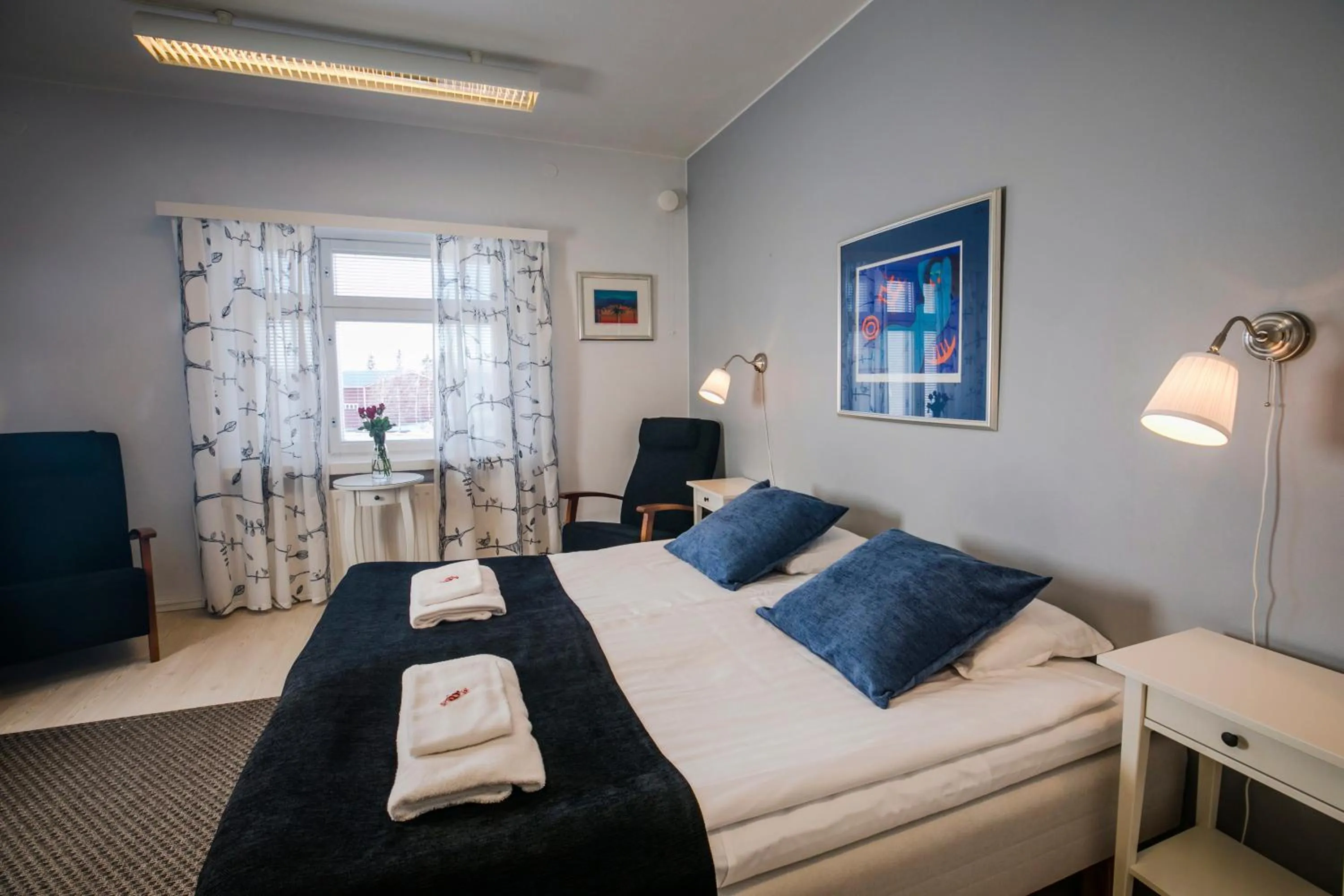 Bed in Kylpylähotelli Pohjanranta