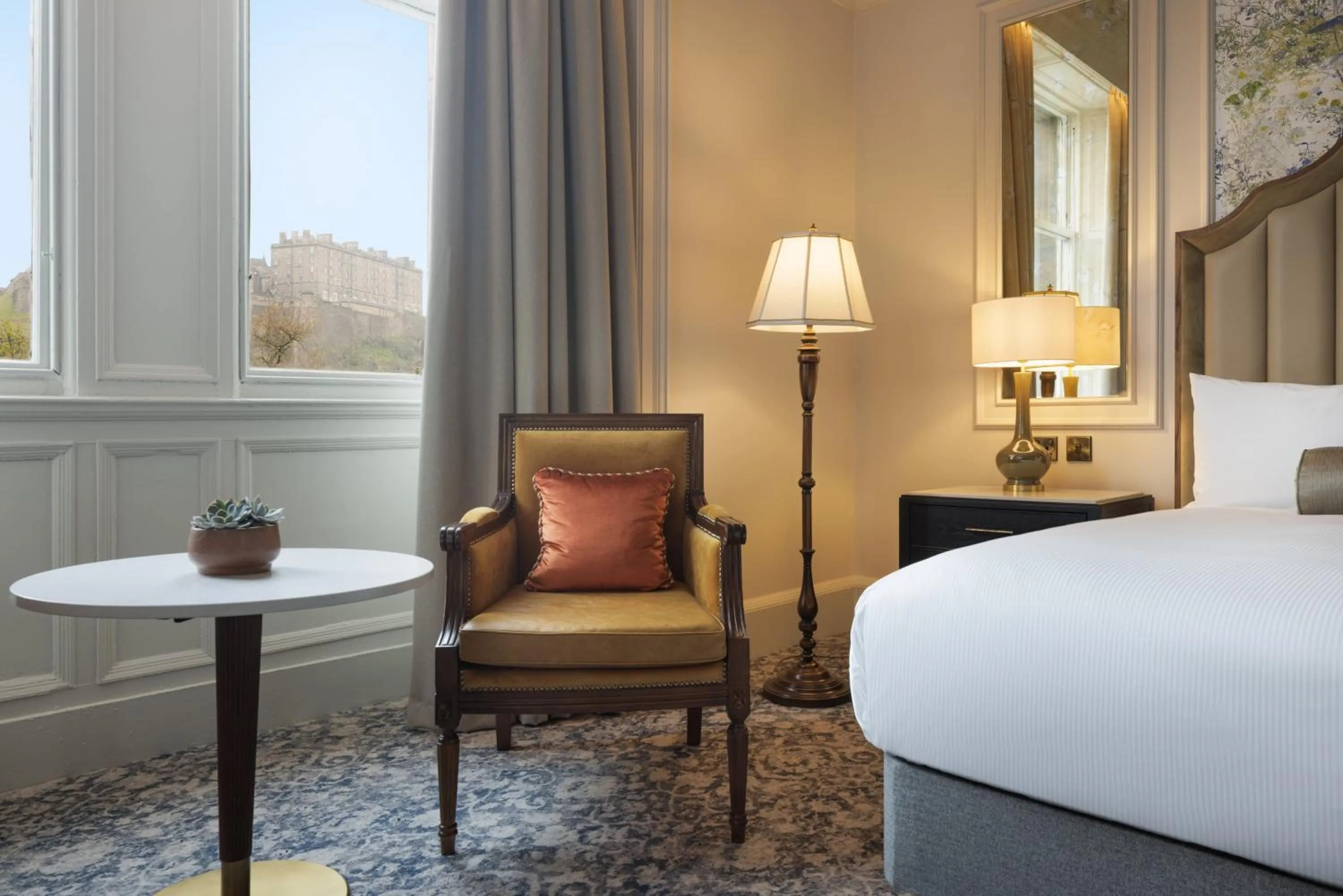 View (from property/room), Bed in The Caledonian Edinburgh, Curio Collection by Hilton