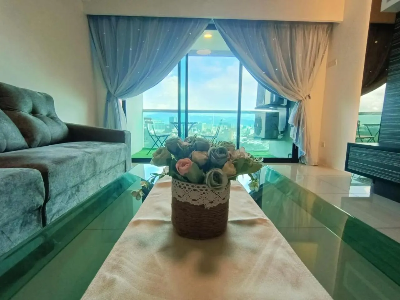 Seating area in K. Riverfront apartment