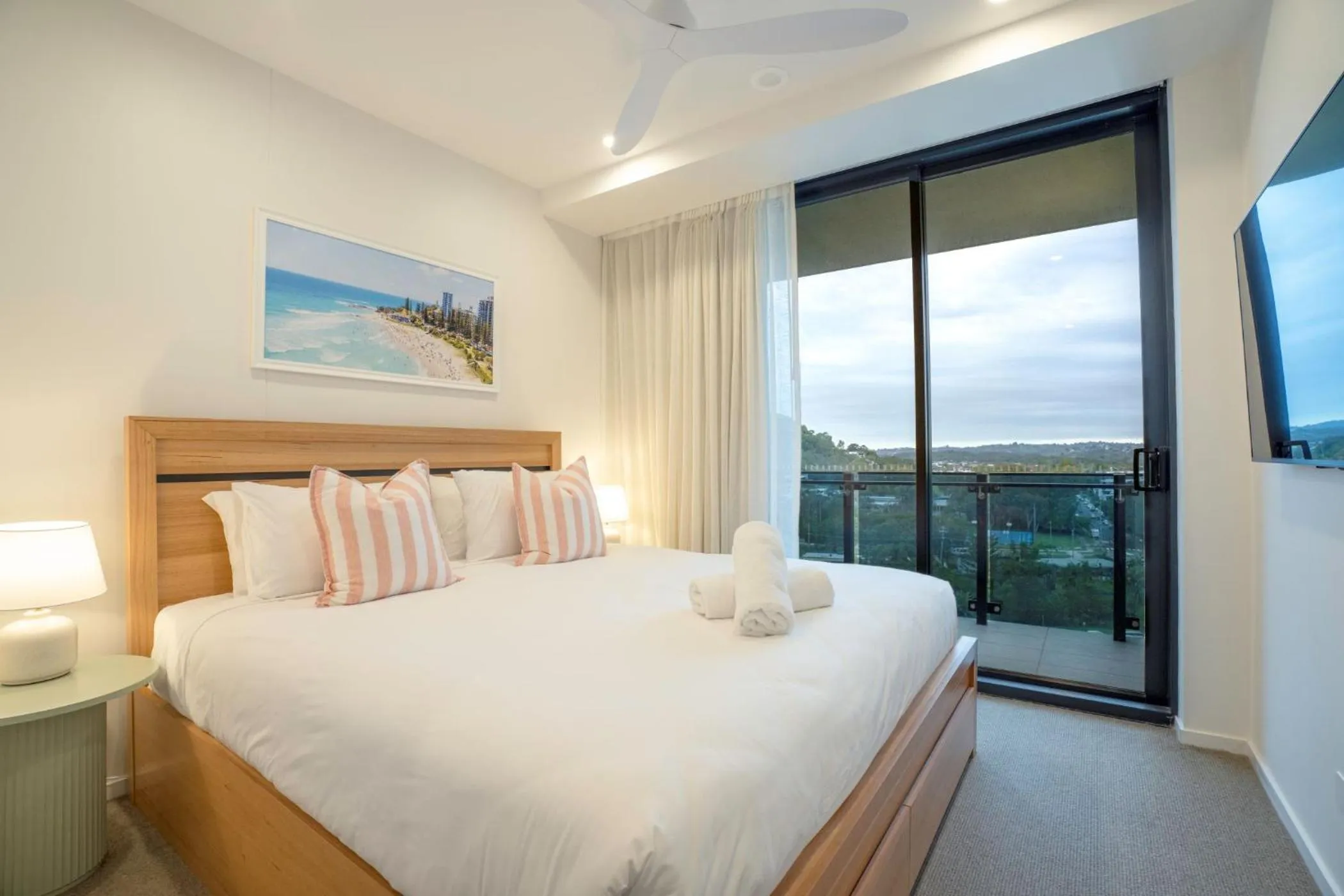 Bed in Iconic Kirra Beach Resort