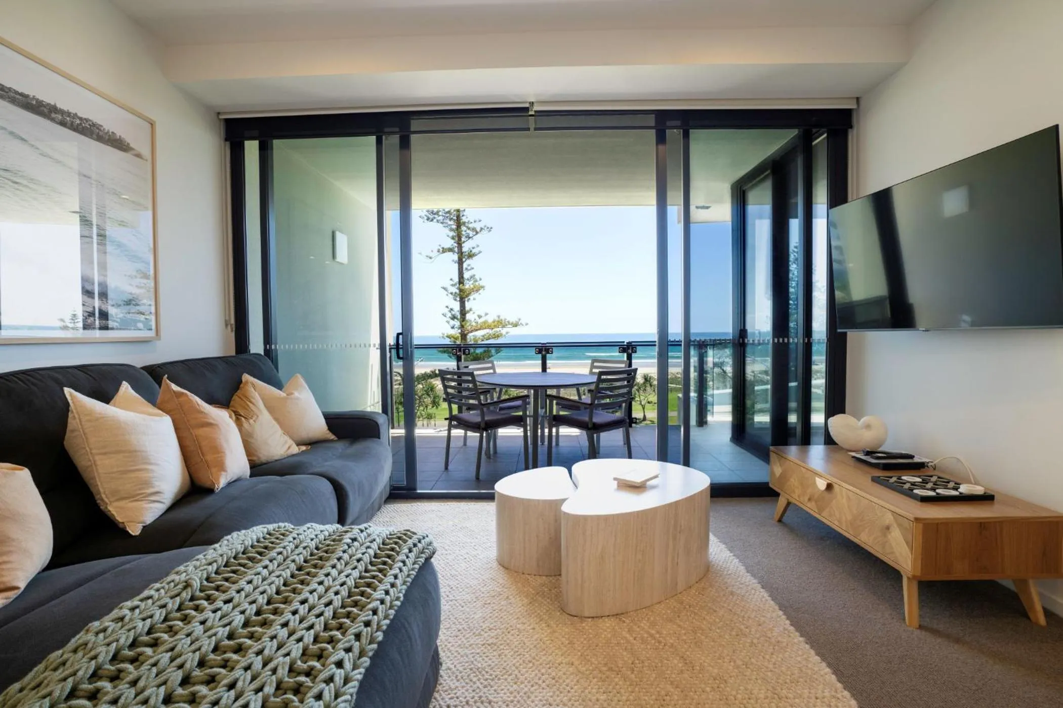 Living room in Iconic Kirra Beach Resort