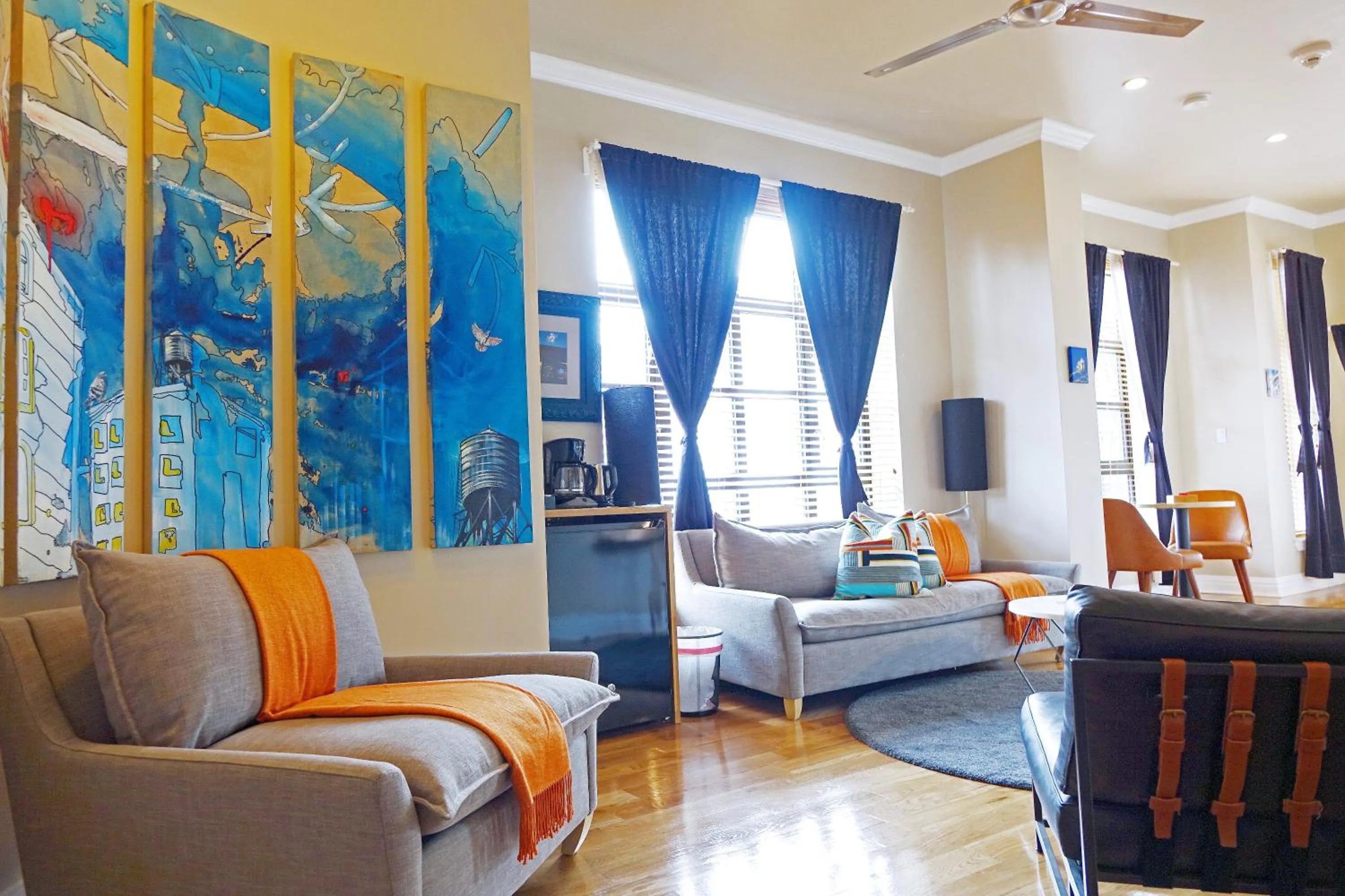 Seating area in The Box House Hotel