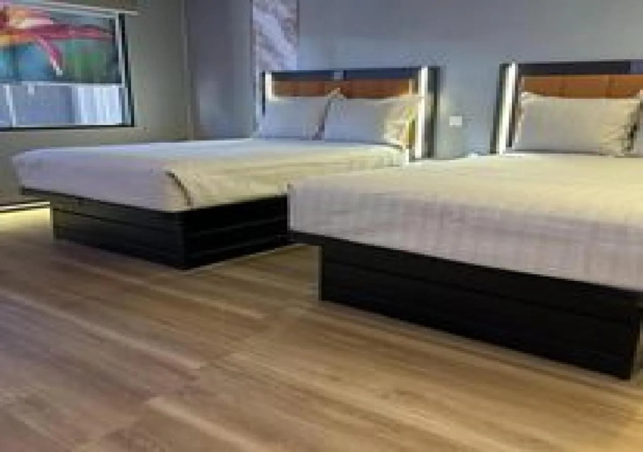 Bed in Mountain View Motel