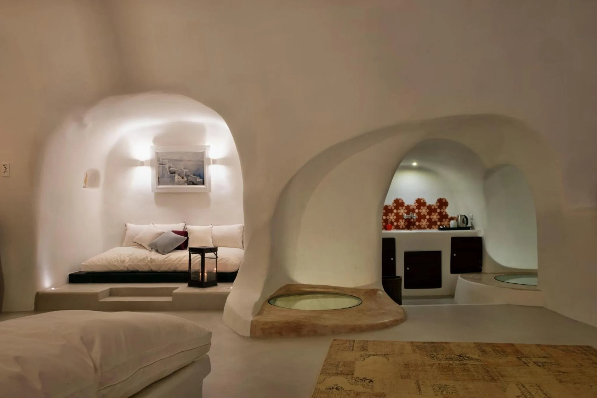 Kitchen or kitchenette, Bed in Abelis Canava Luxury Suites