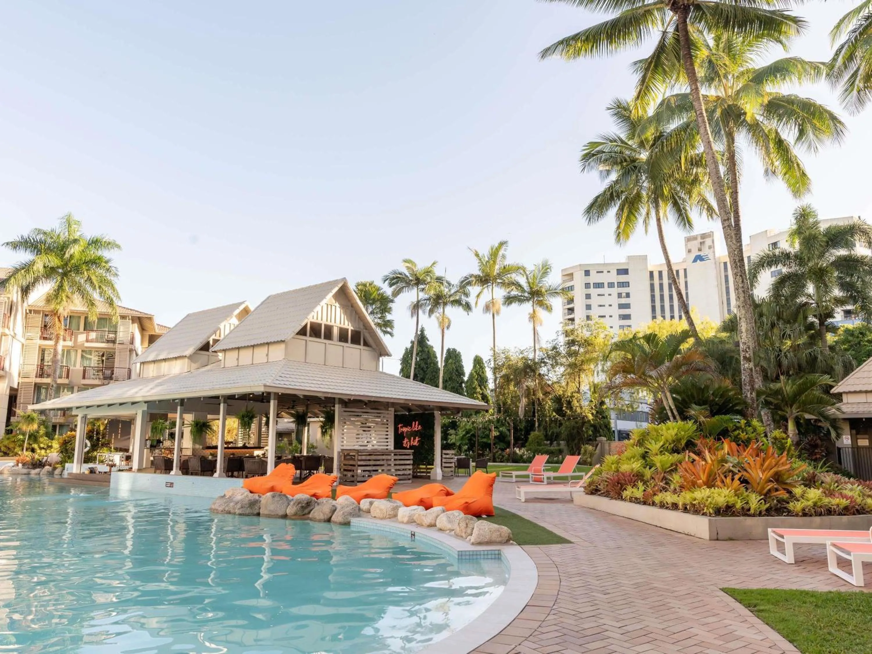 Pool view in Novotel Cairns Oasis Resort