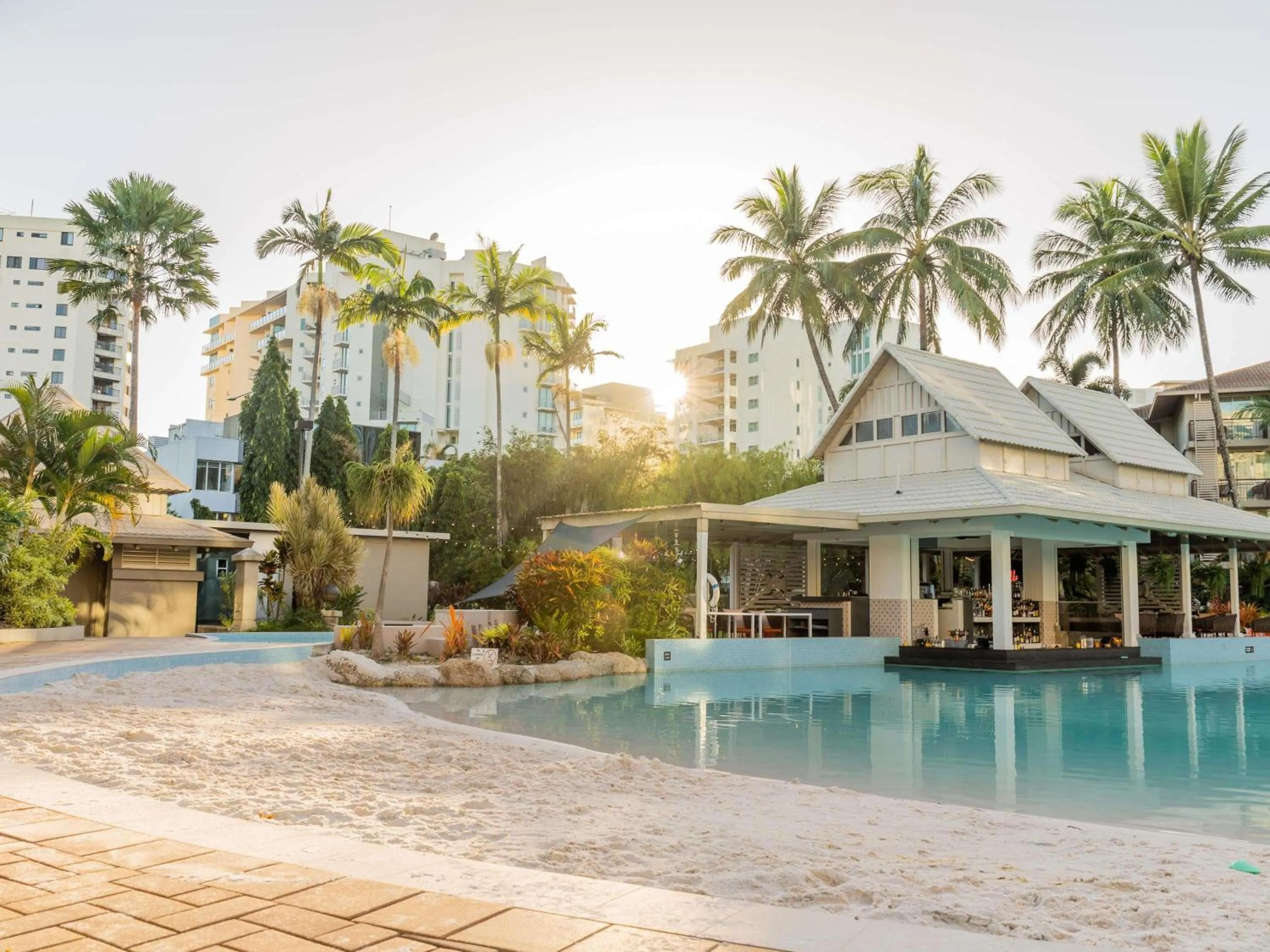 Pool view in Novotel Cairns Oasis Resort