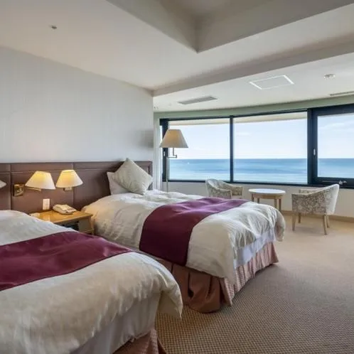 Bed in Onahama Ocean Hotel & Golf Club