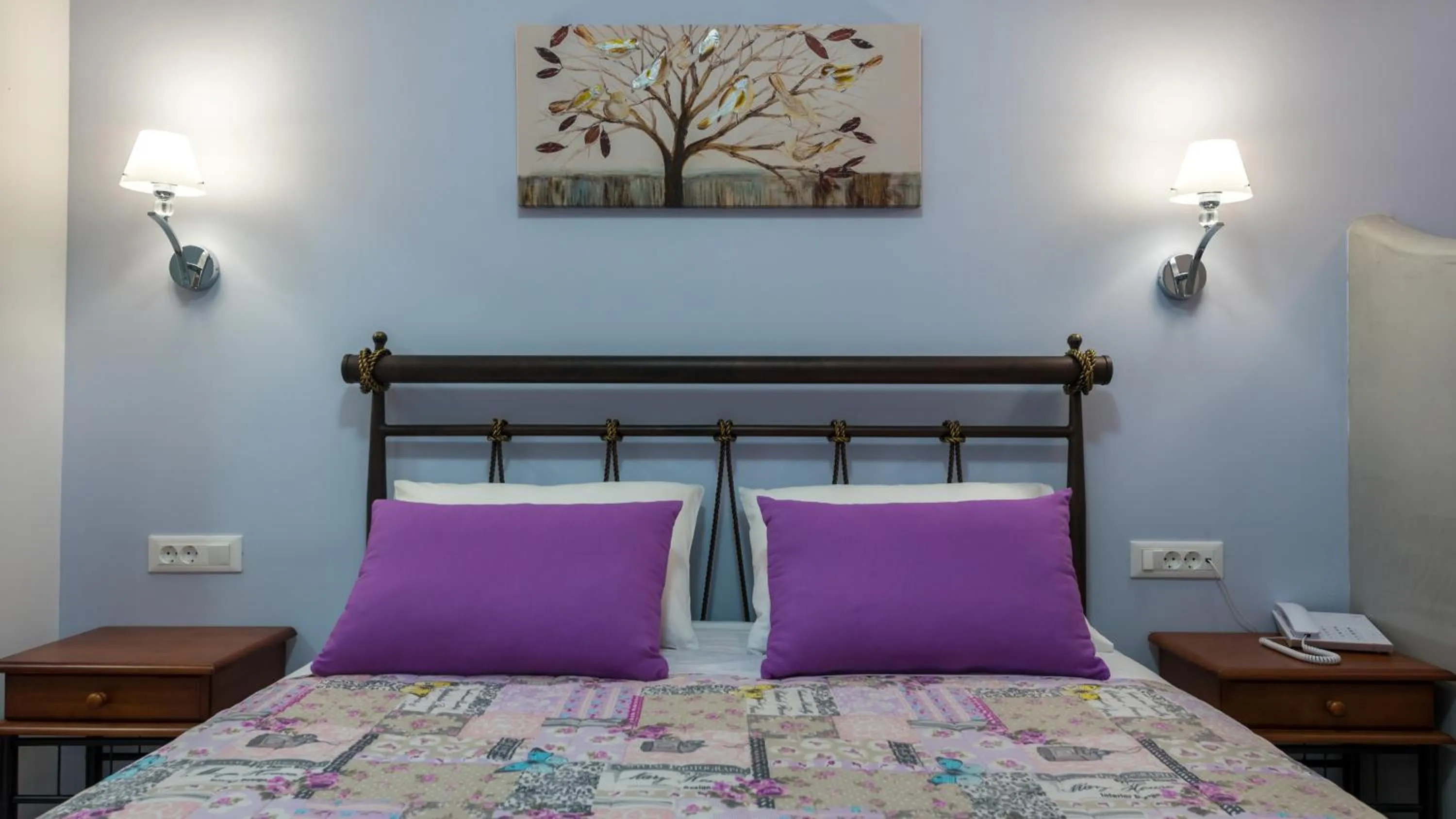 Decorative detail, Bed in Akis Hotel