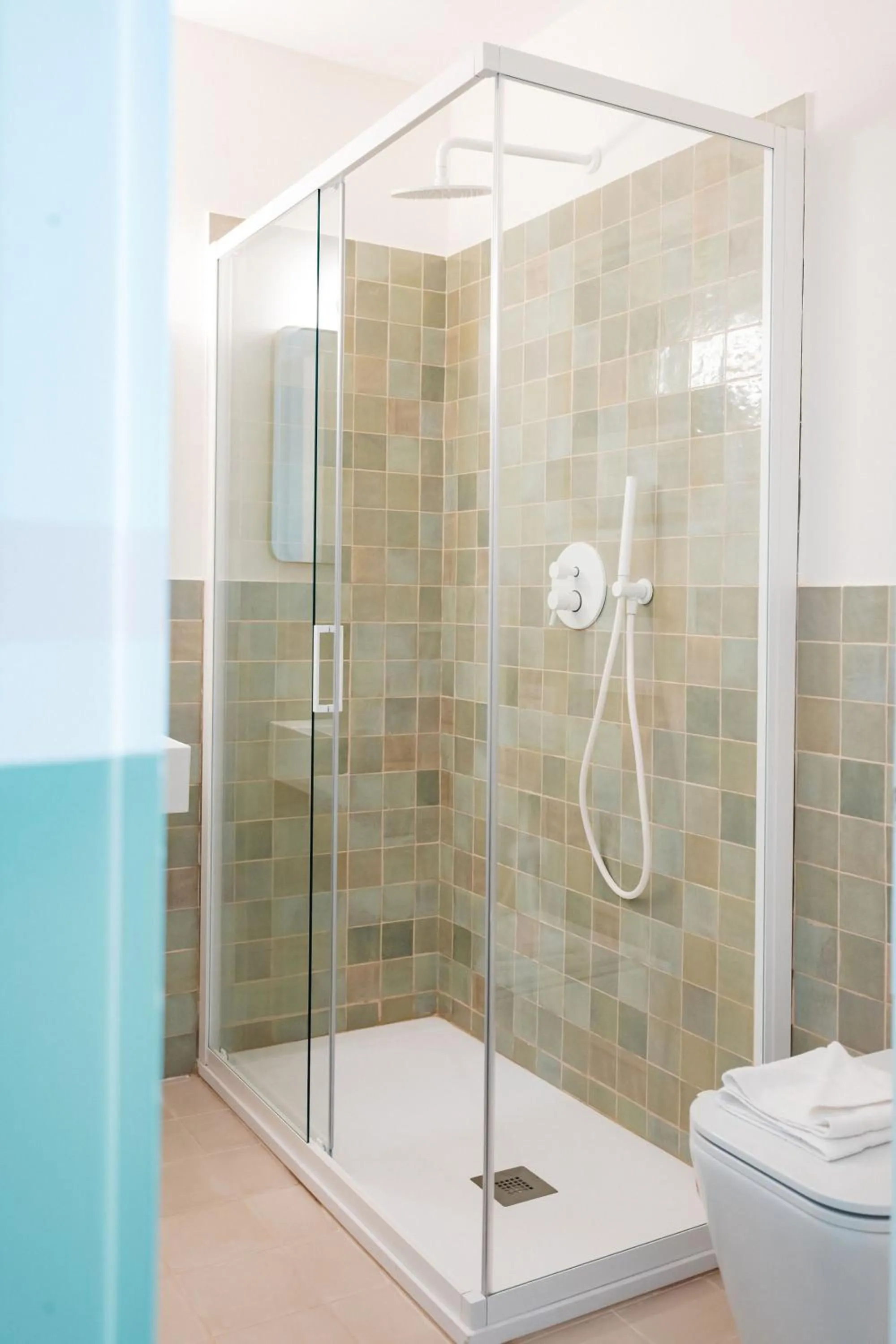 Shower in Tomato Urban Retreat