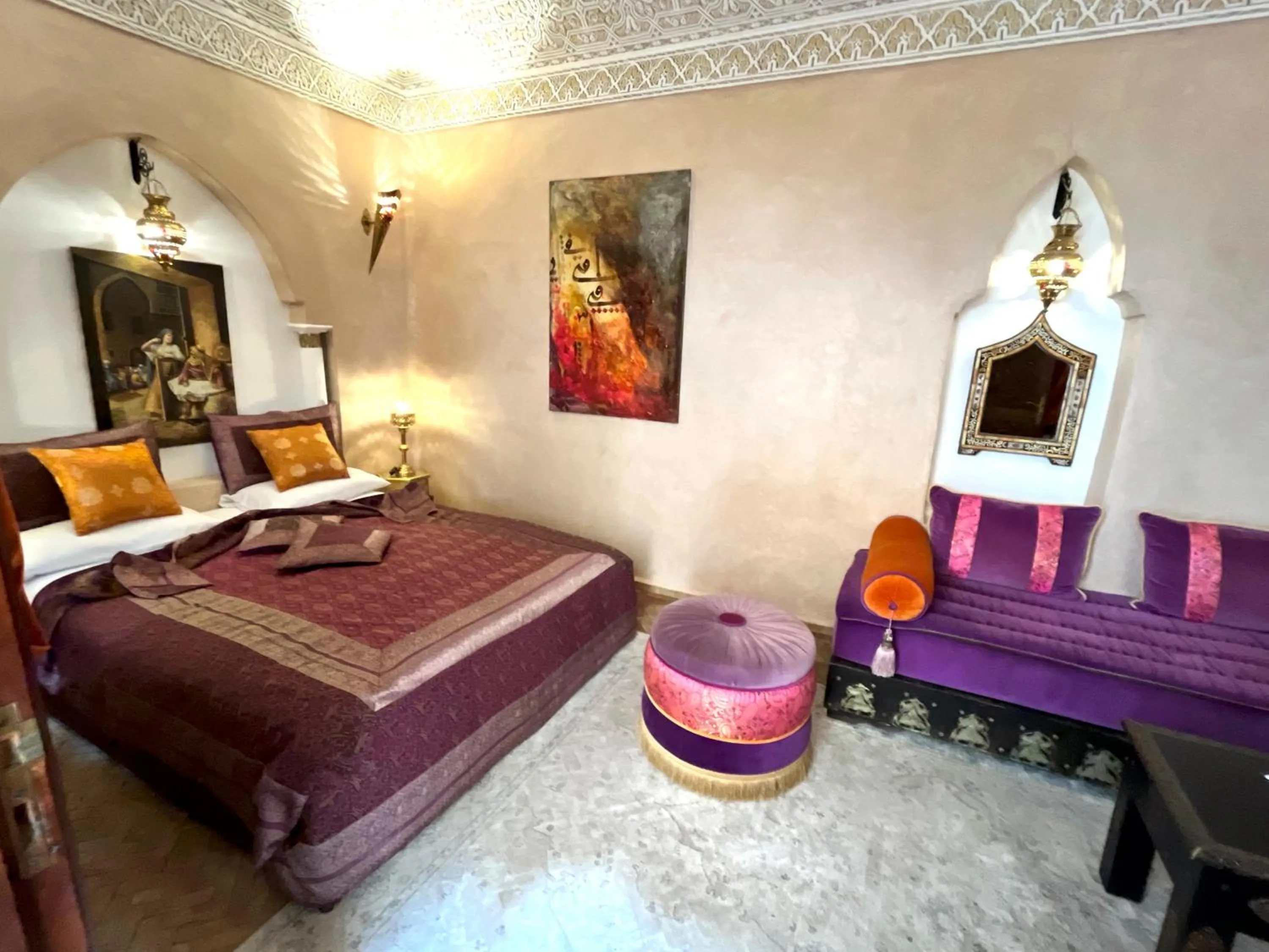 Bed in Riad Fatinat Marrakech