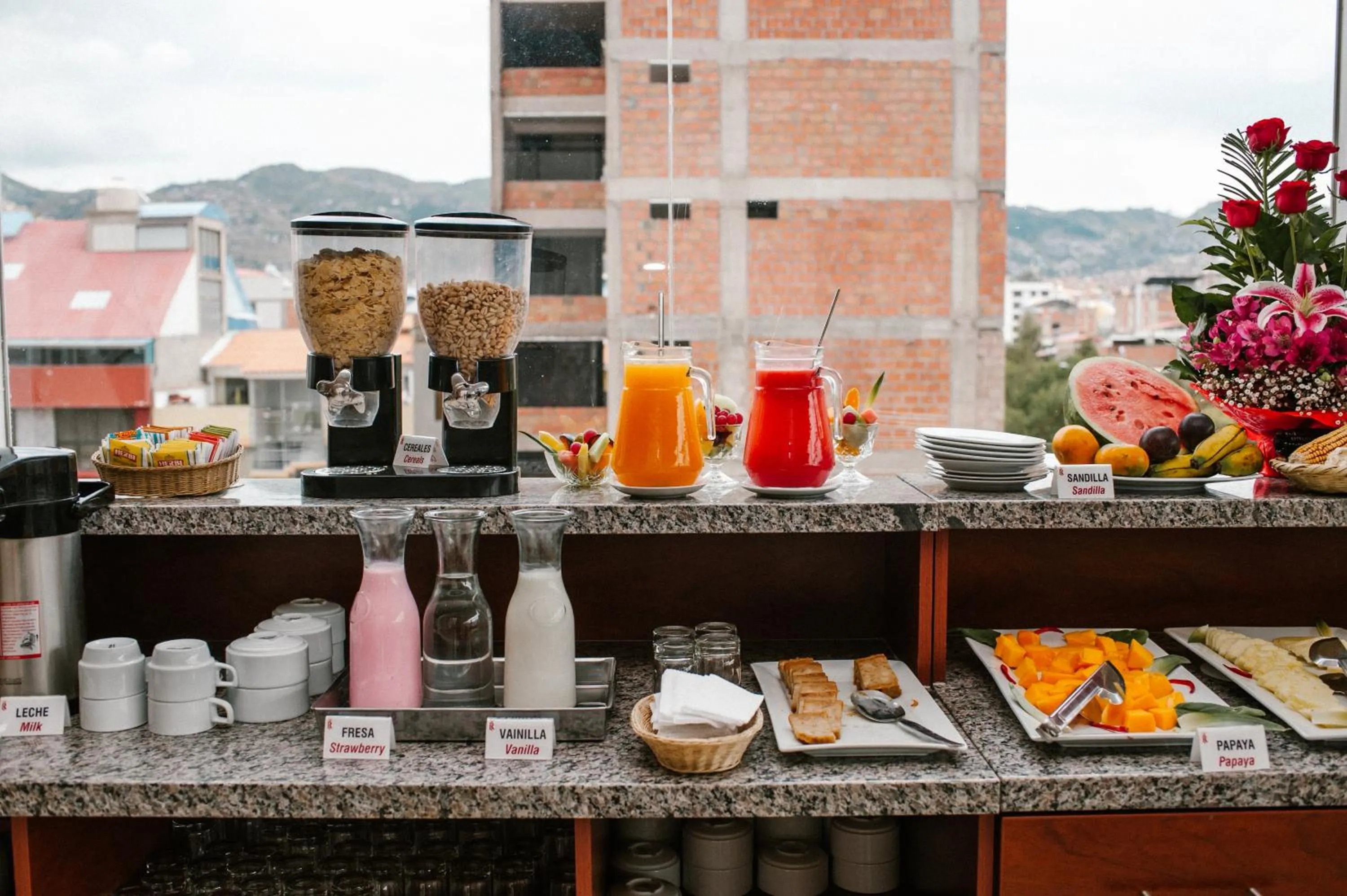 Buffet breakfast in Royal Inn Cusco Hotel