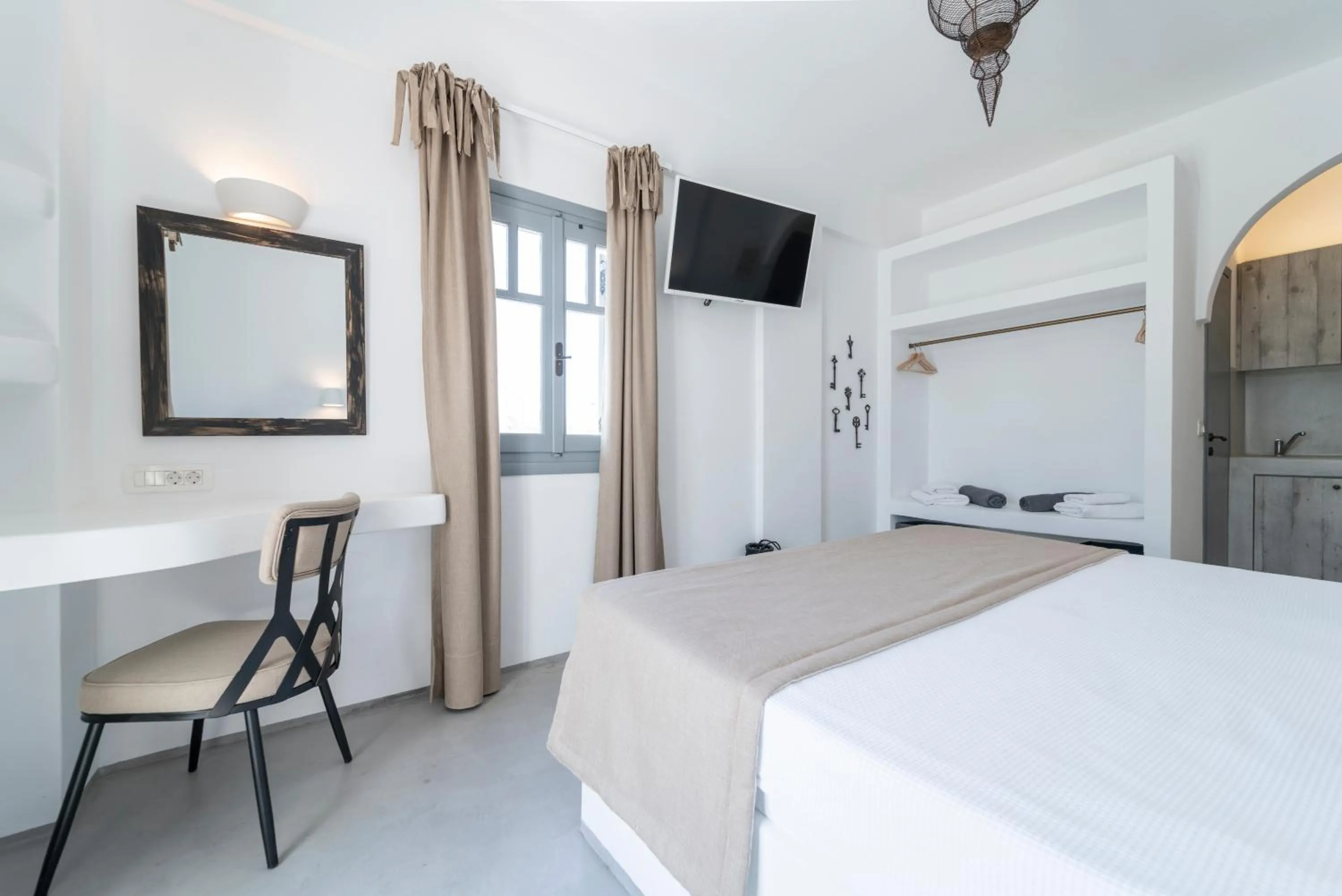 Bed in Black Coast Santorini