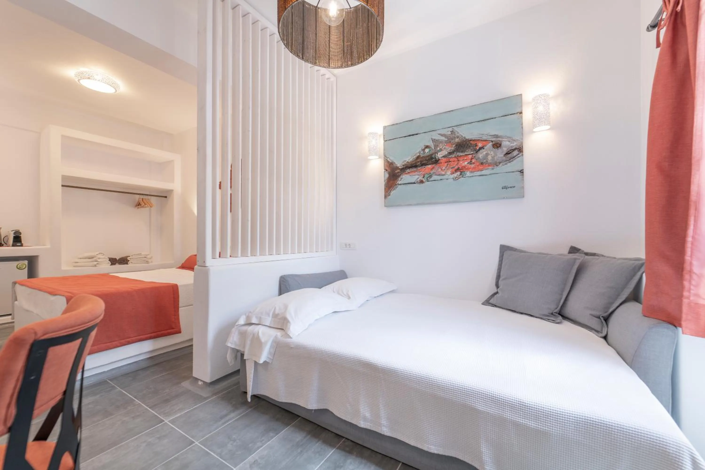 Bed in Black Coast Santorini