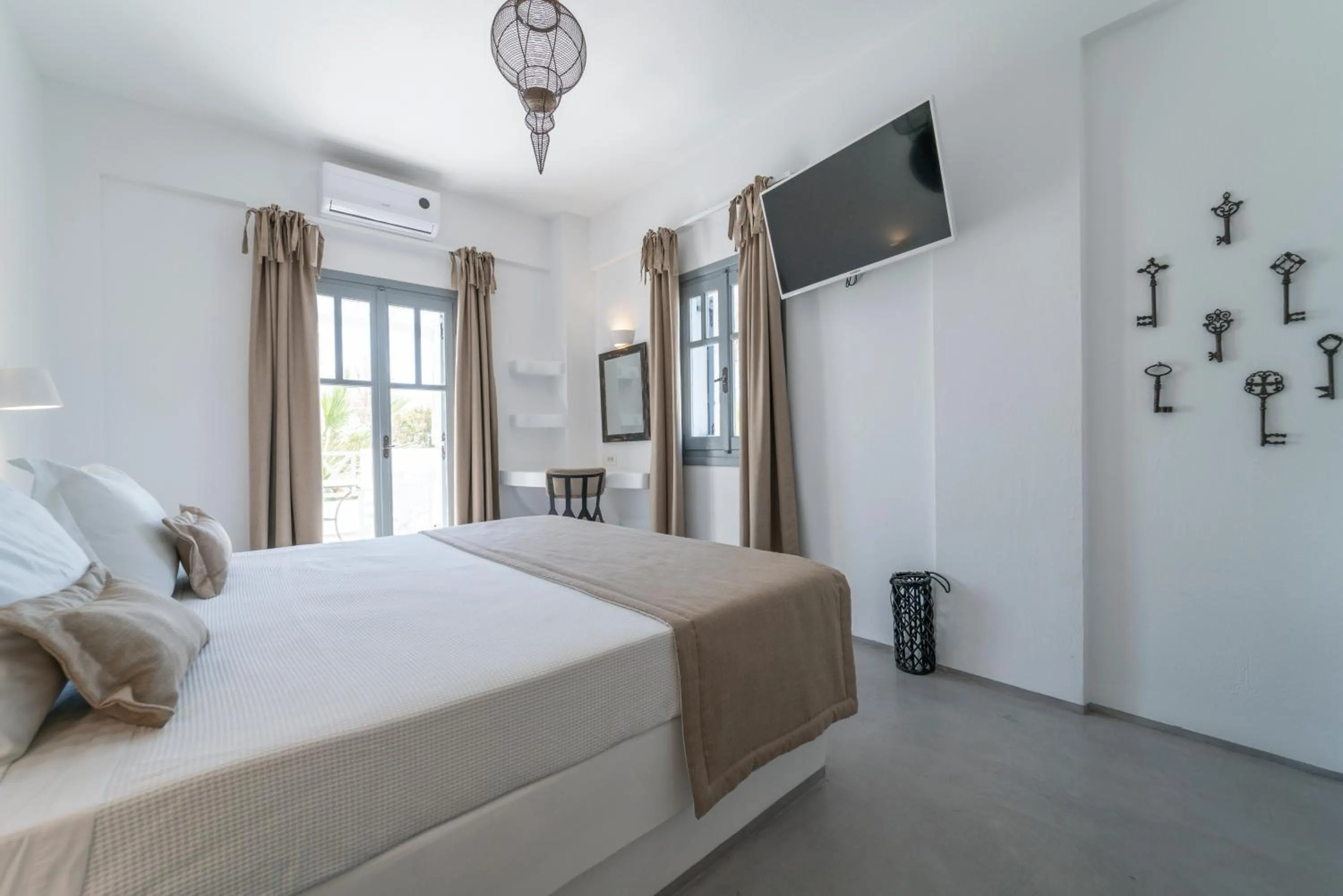 Bed in Black Coast Santorini