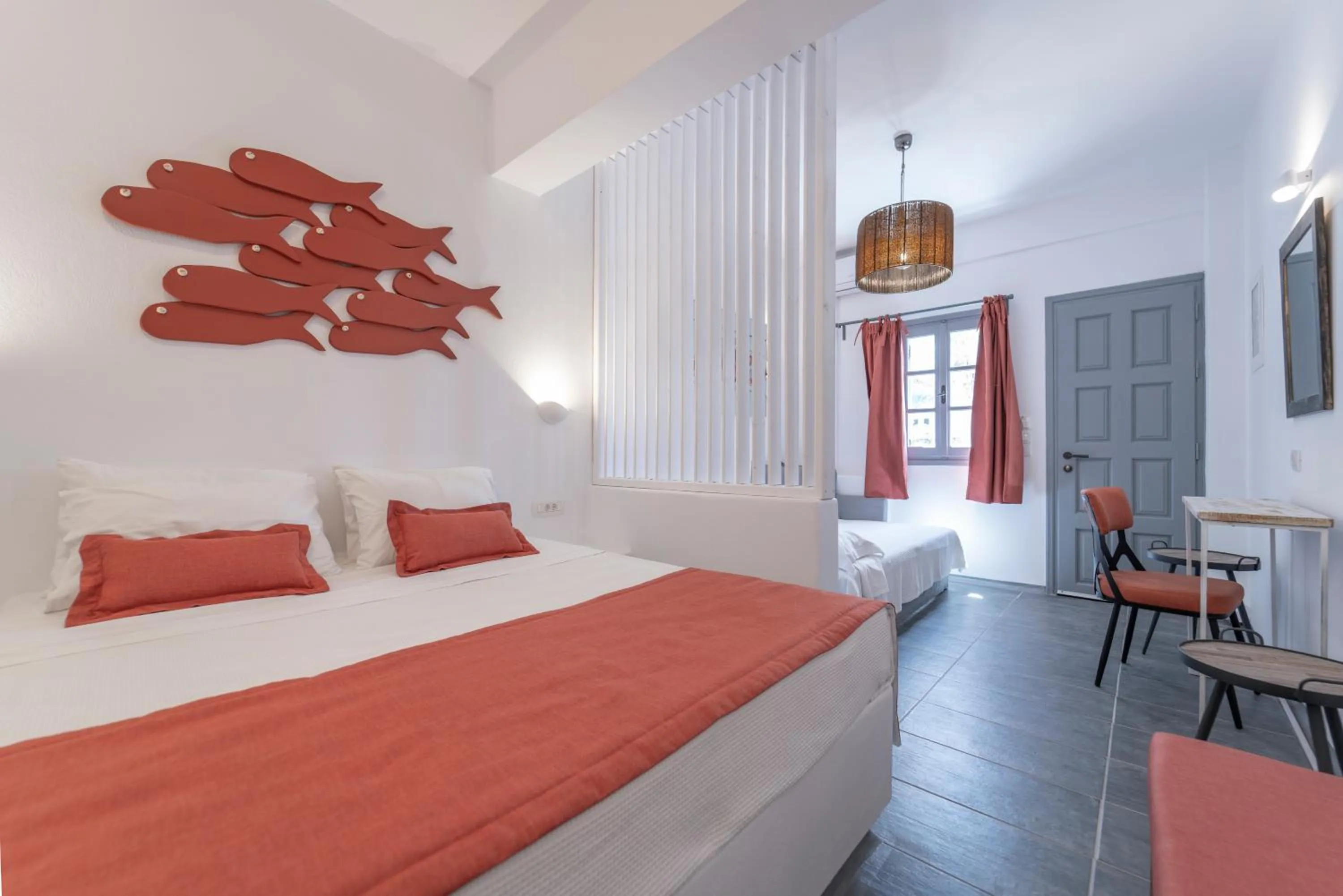 Bed in Black Coast Santorini