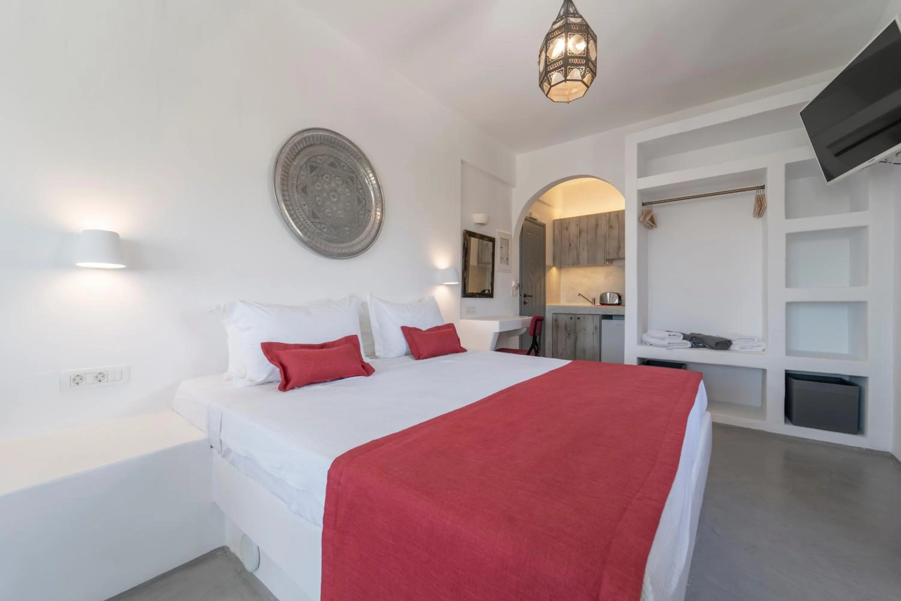 Bed in Black Coast Santorini