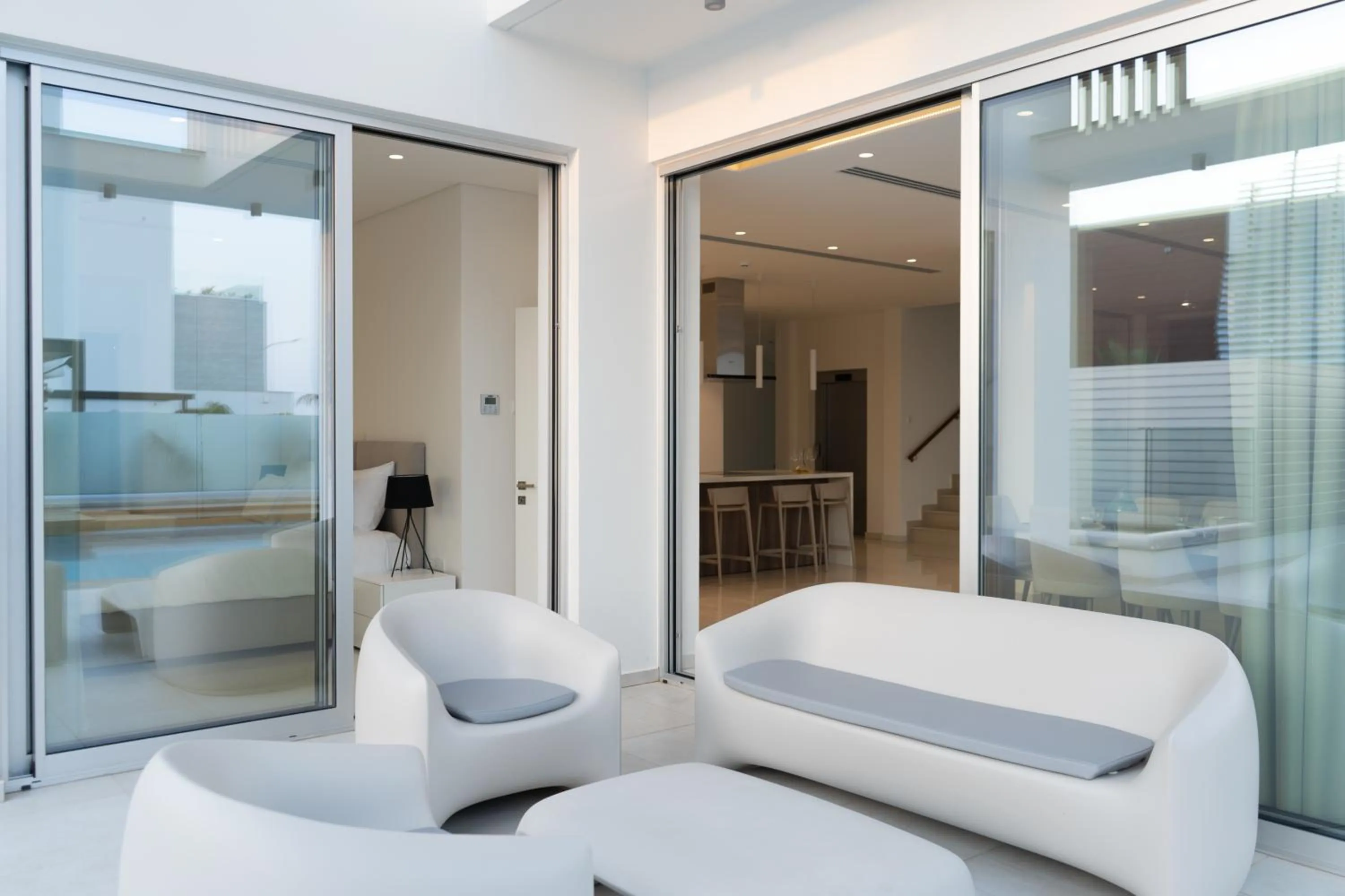 Balcony/Terrace, Bed in Vivo Mare Beachfront-Seaview Villas