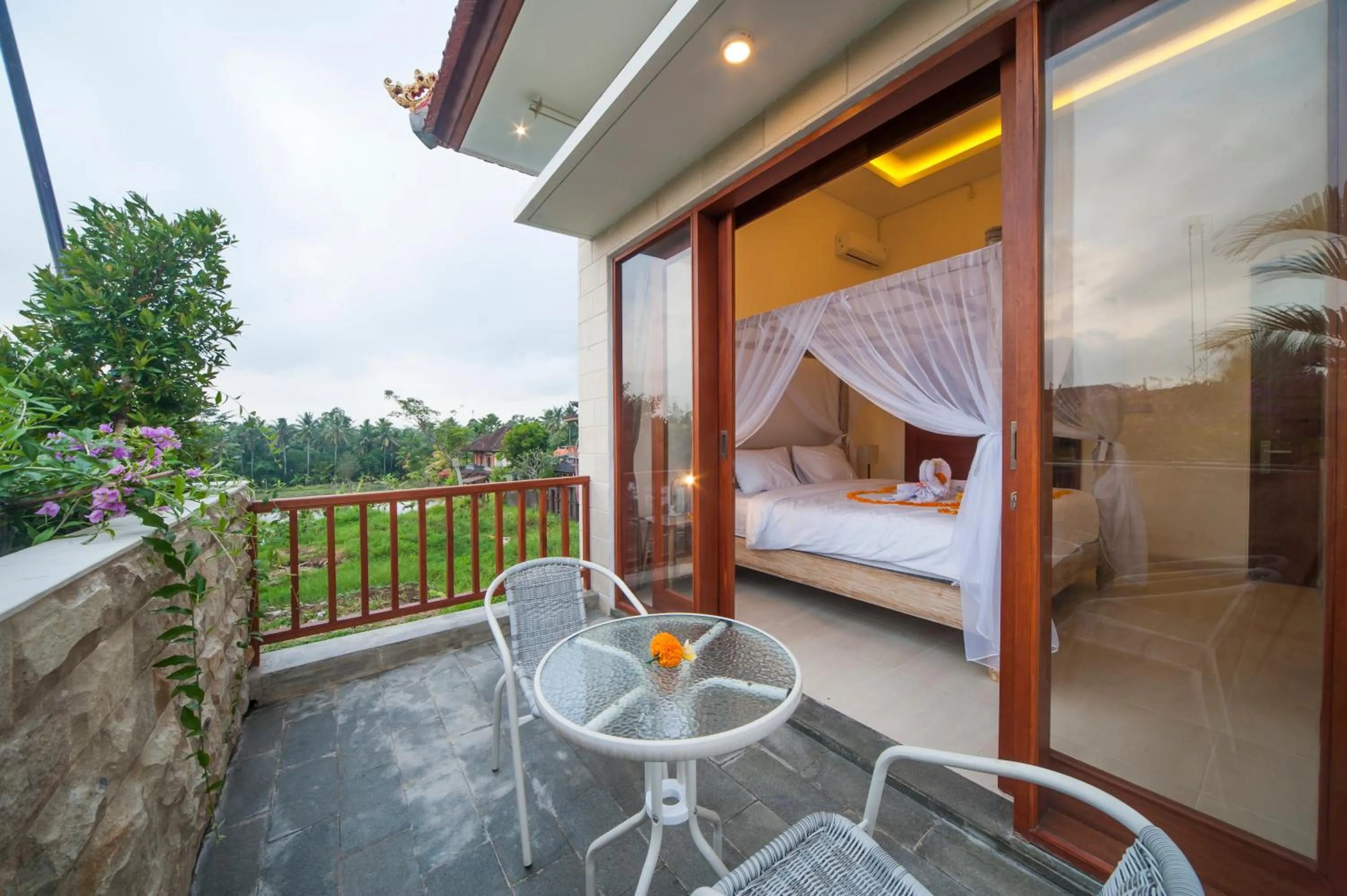 Balcony/Terrace, Bed in Villa Ubud Hill