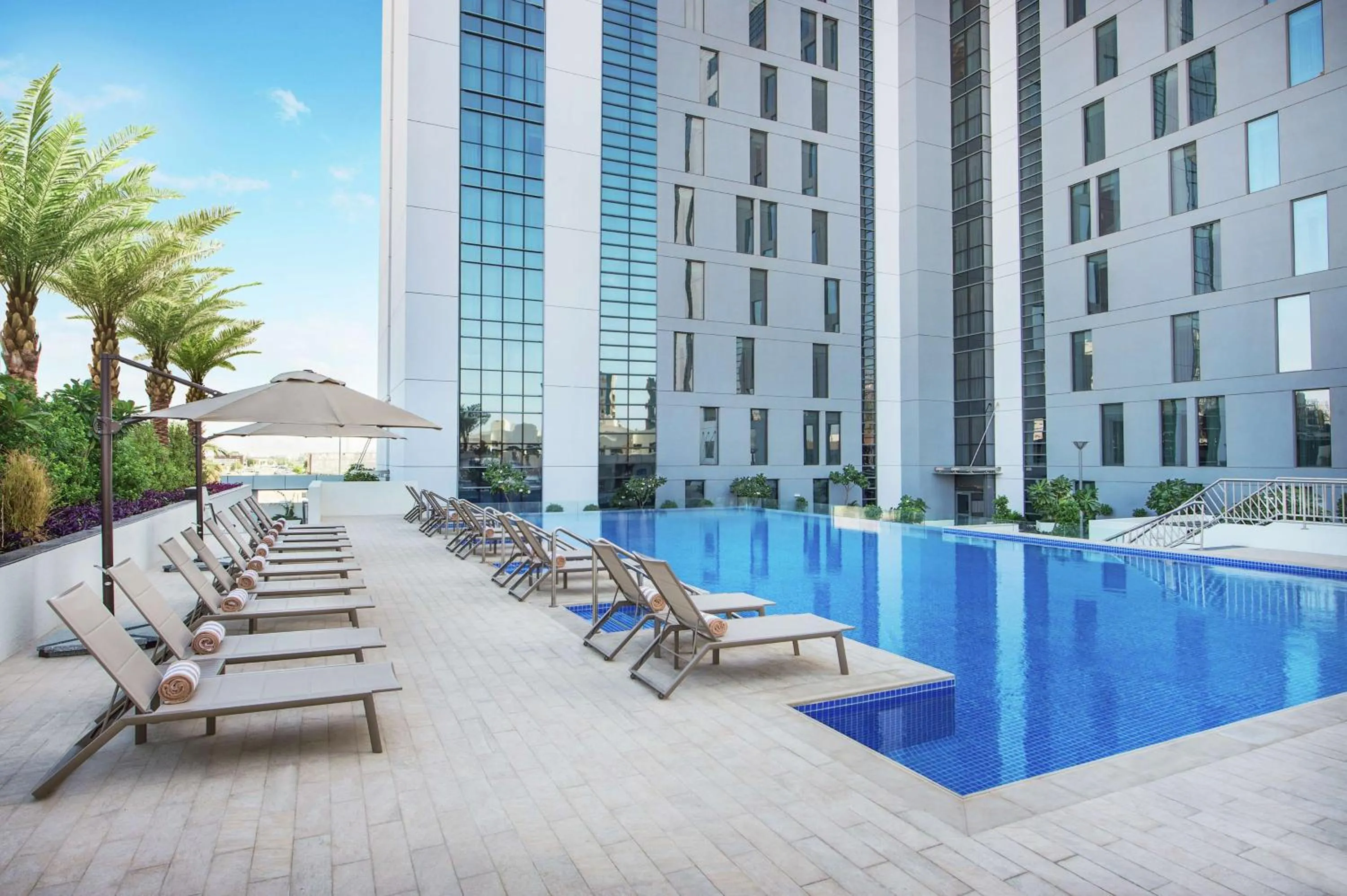 Pool view in Hampton By Hilton Dubai Airport